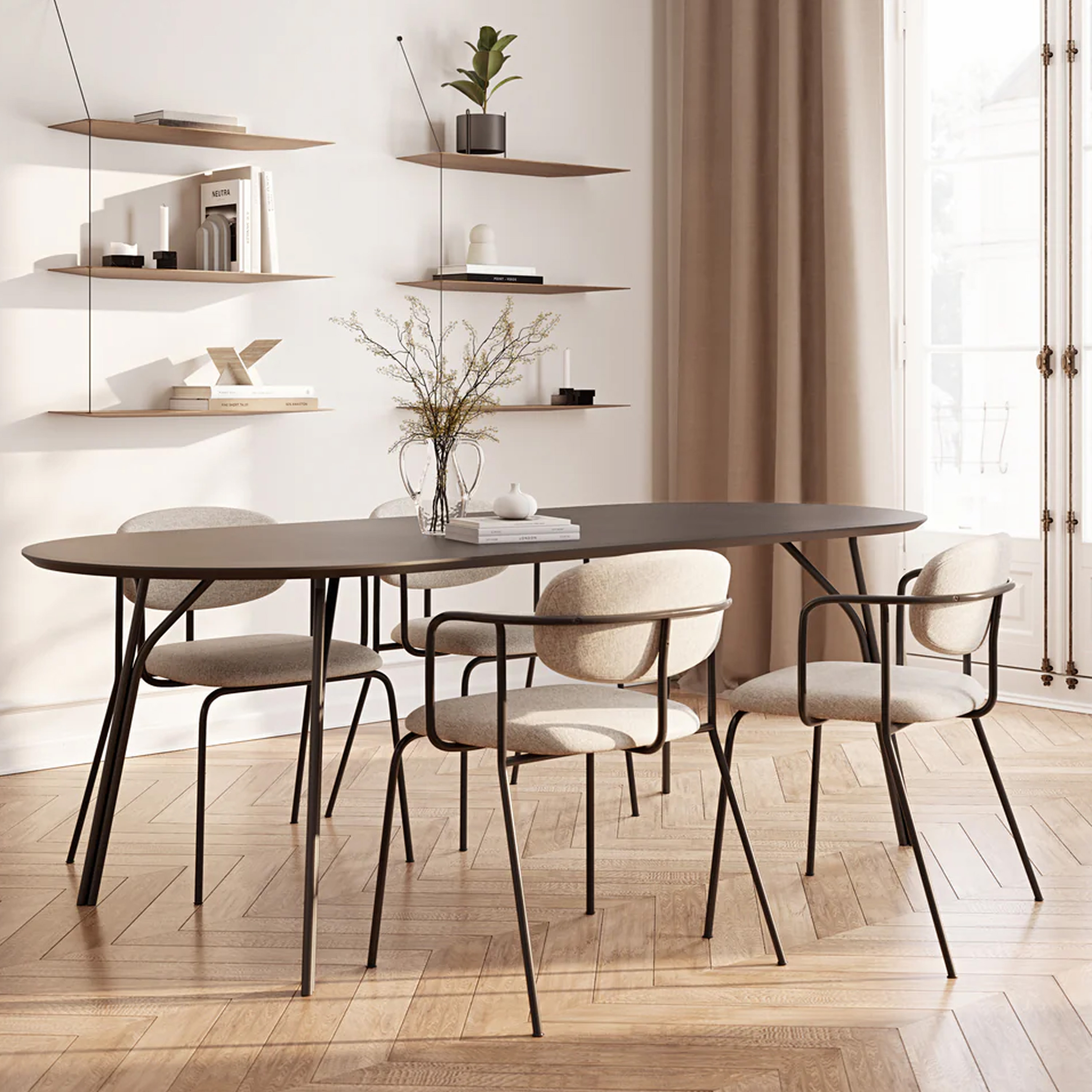 Woud Tree Ruokapöytä Musta 220 cm