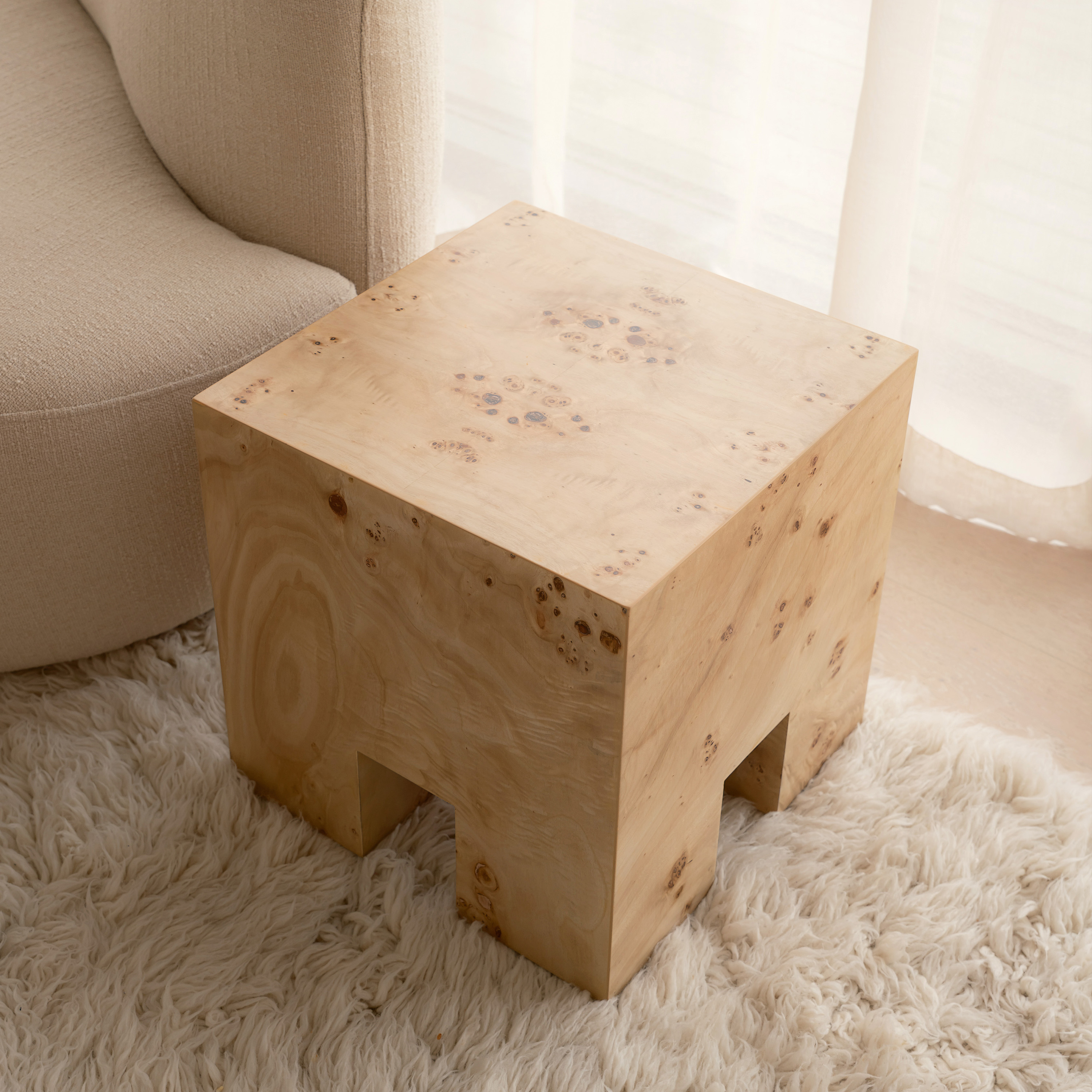 Sleepo Collection Chunky Side Table Poplar 40x40