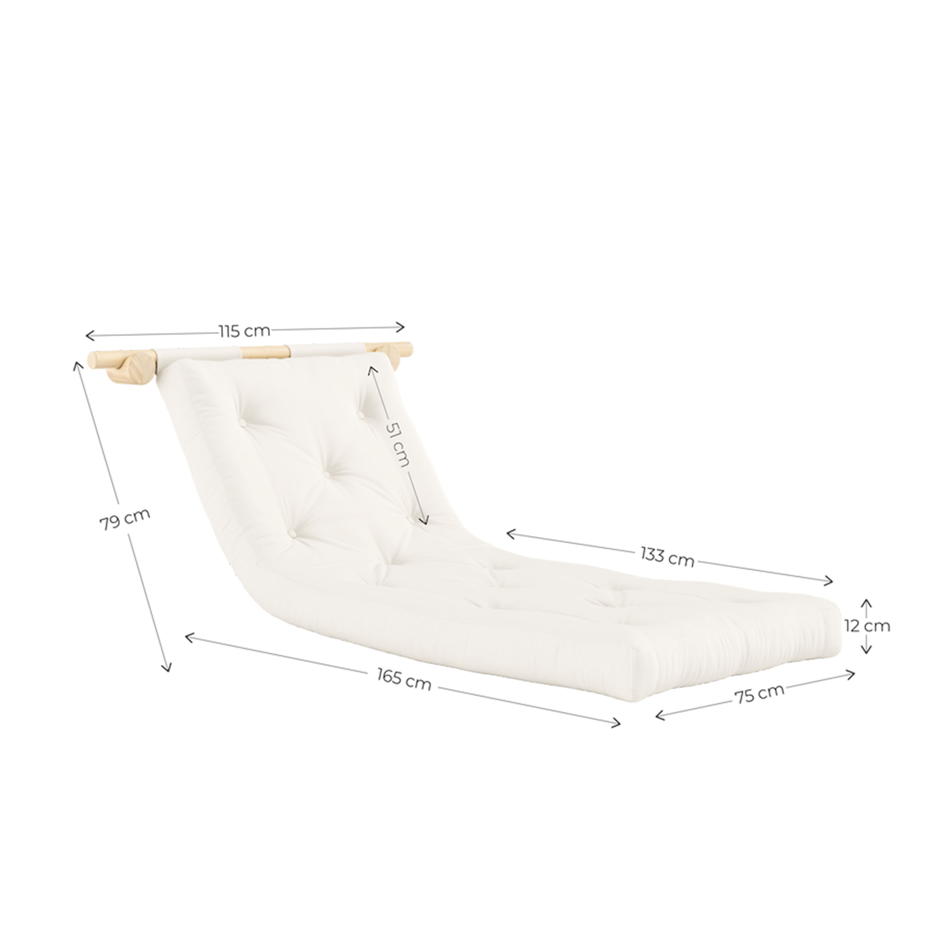 Karup Design Hooked Vuodesohva Raw/Natural 75x200