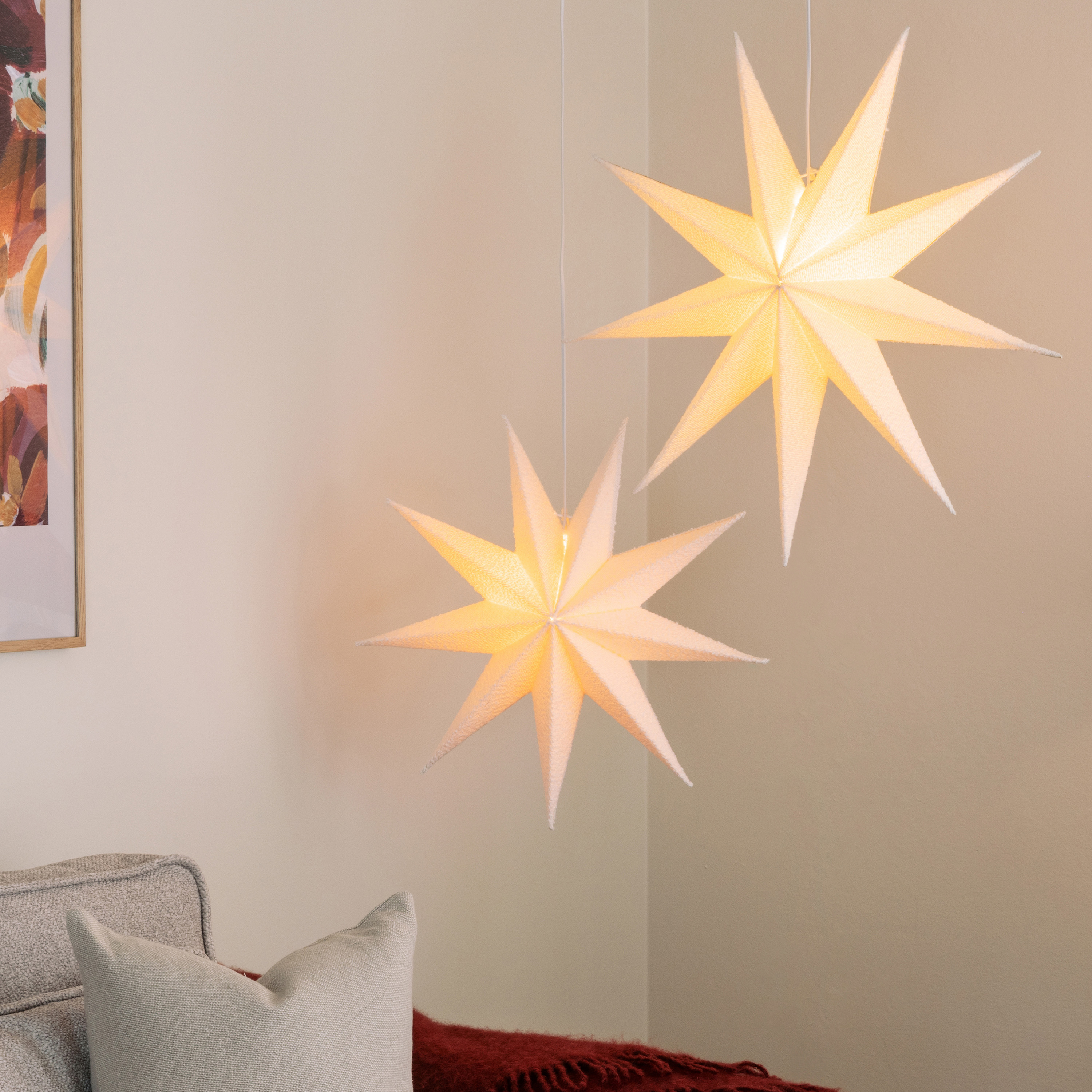 Globen Lighting Stella Julestjerne Hvit Bouclé 60cm