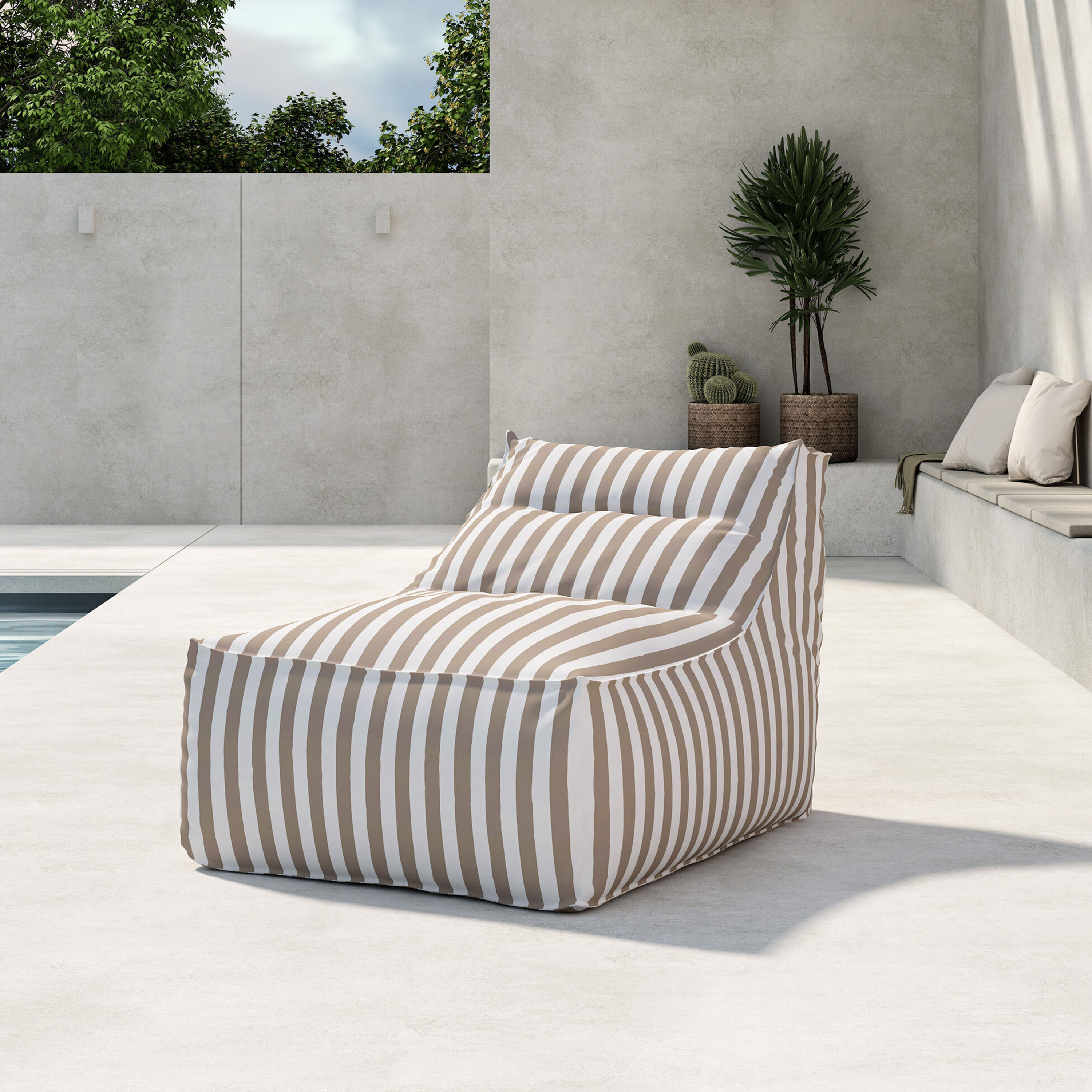 Venture Home Redang Loungestol White/Beige Striped