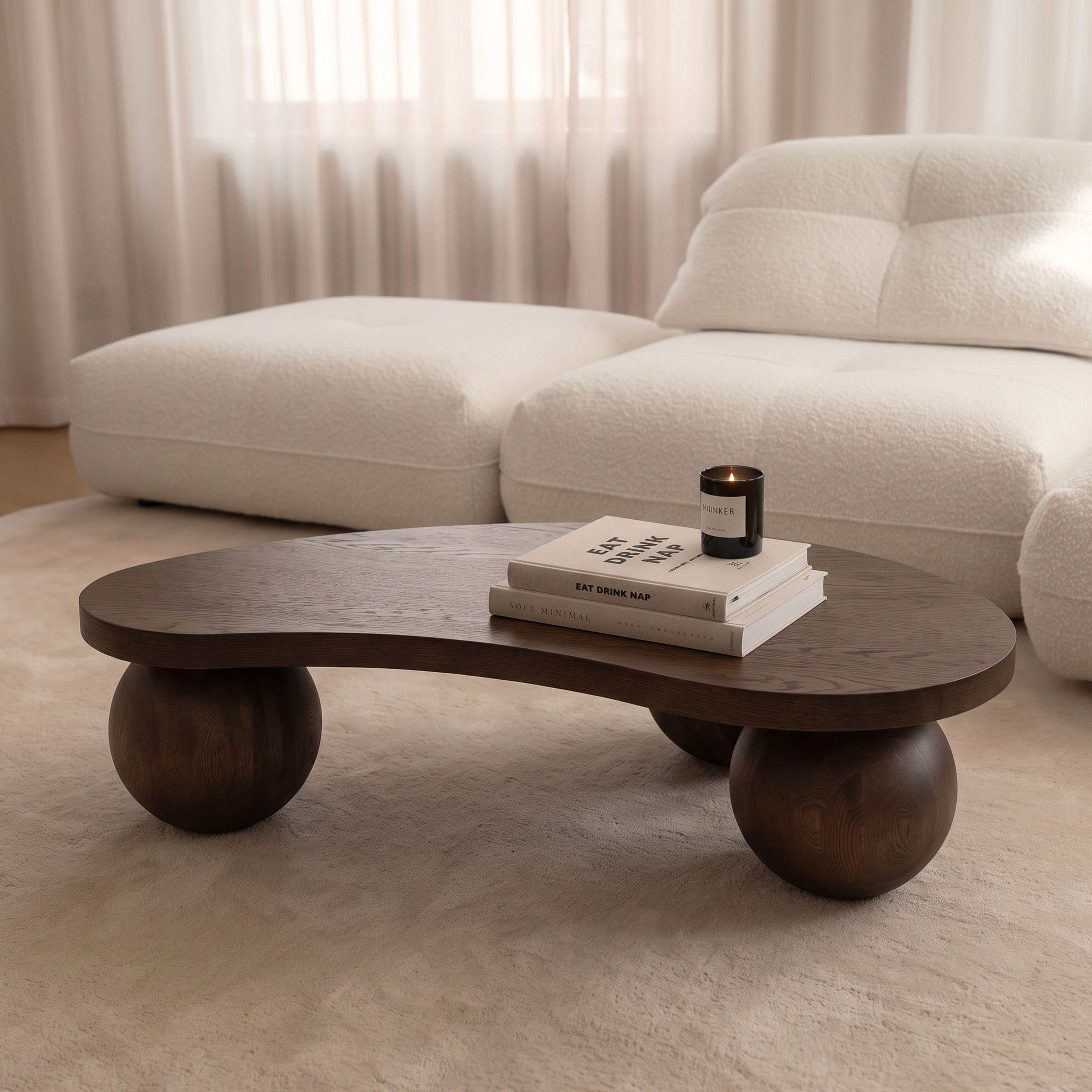 Indie Couchtisch Braun Gebeizte Eiche 120x70
