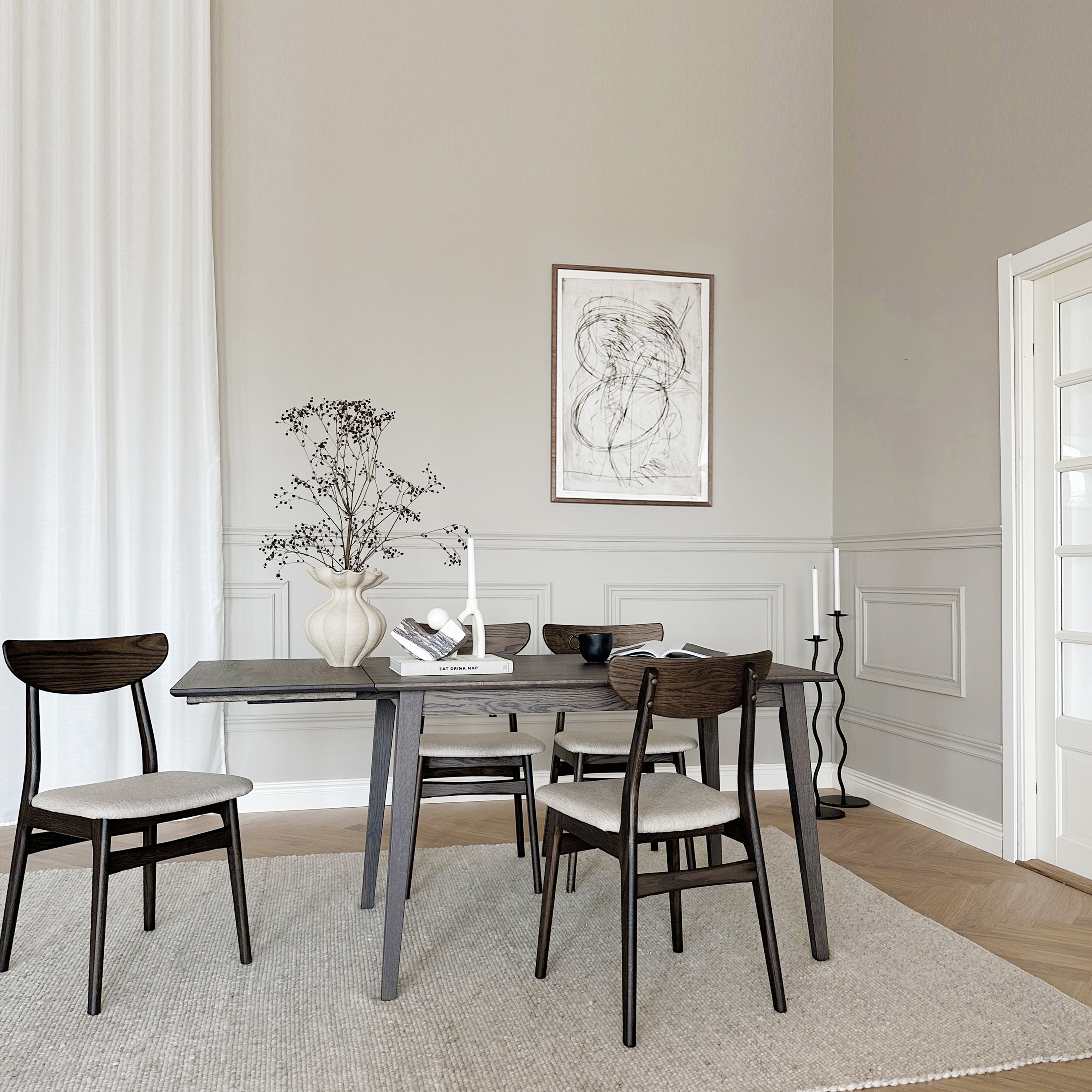 Rowico Home Filippa Klaffbord Mörkbrun Ek 120cm