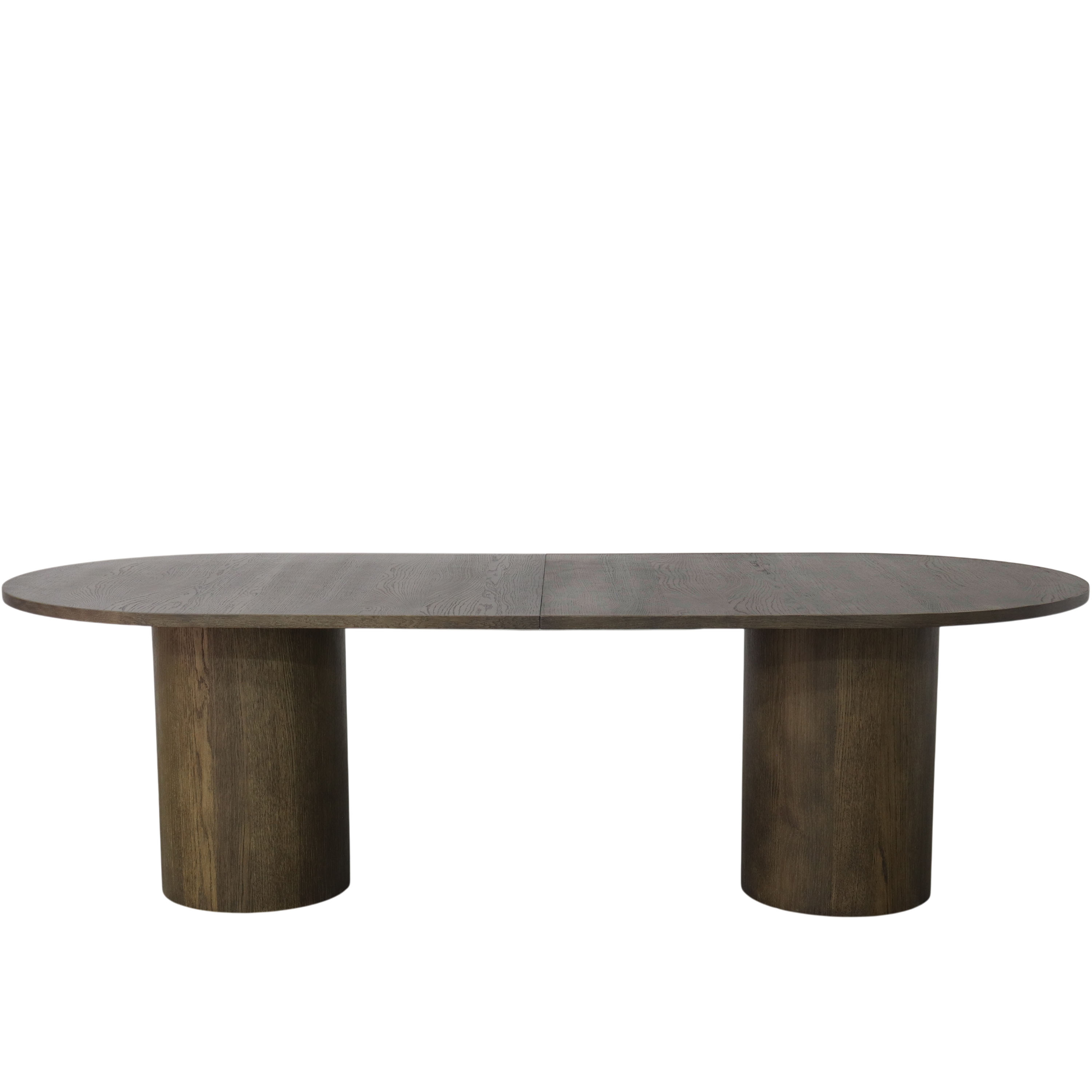 Bella Dining Table Brown Stained Oak 250+50+50