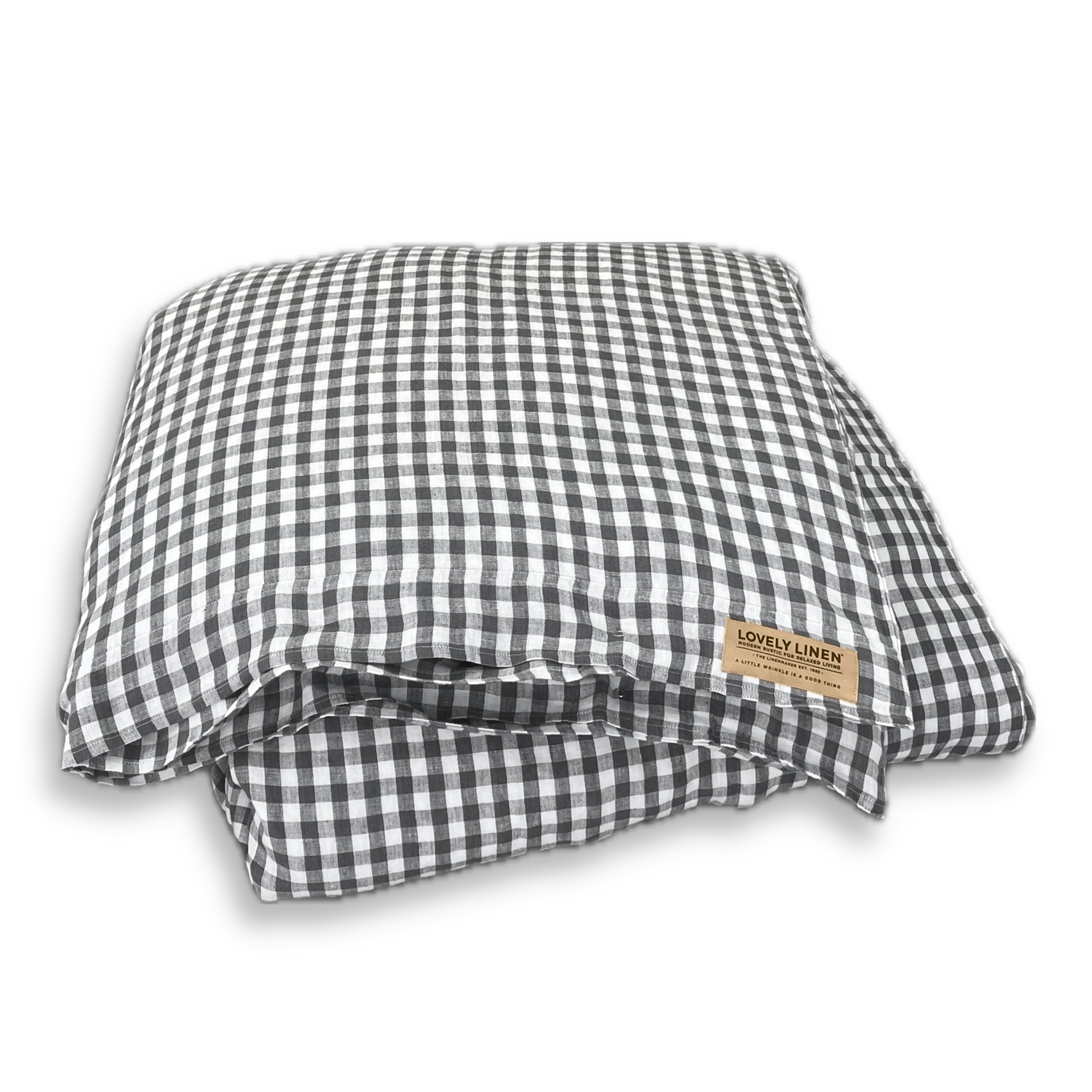 Misty Påslakan Linne Square Dark Grey Enkel