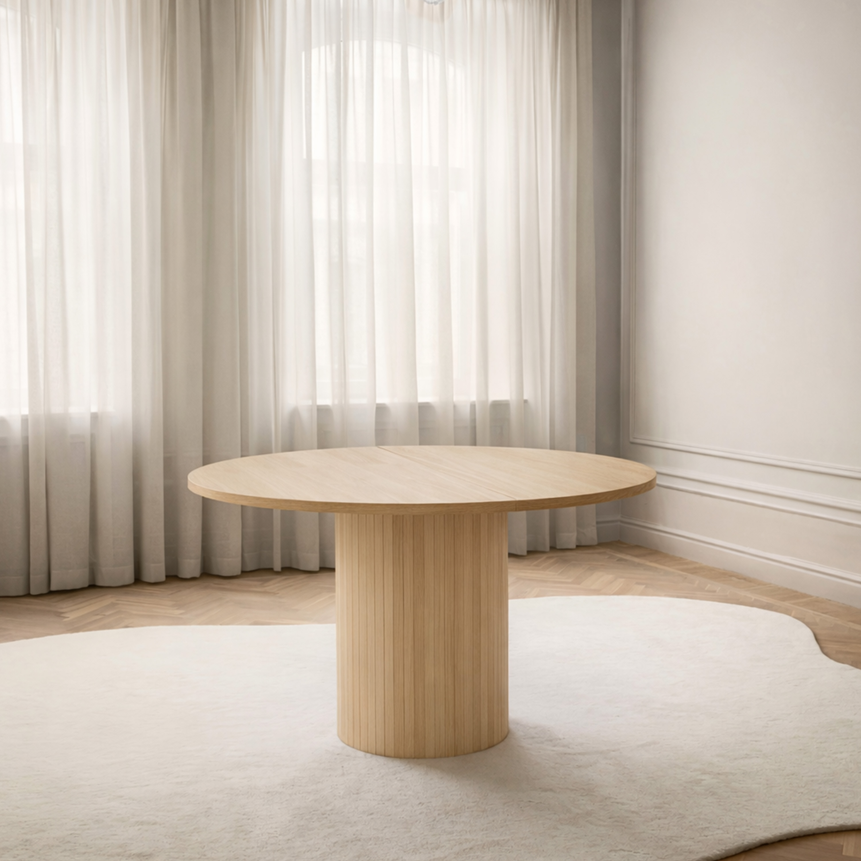 Sleepo Collection Bauer Dining Table Oiled Oak Ø130+50