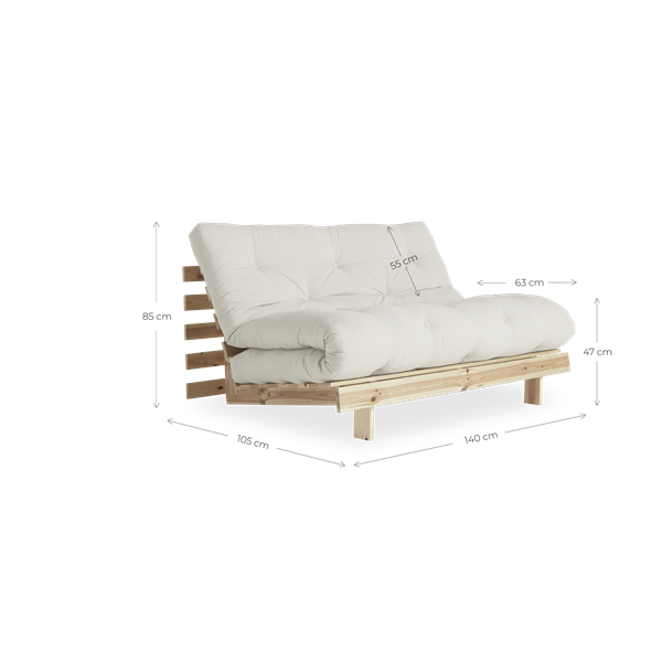 Karup Design Roots Bäddsoffa Natur/Clay Brown 140cm