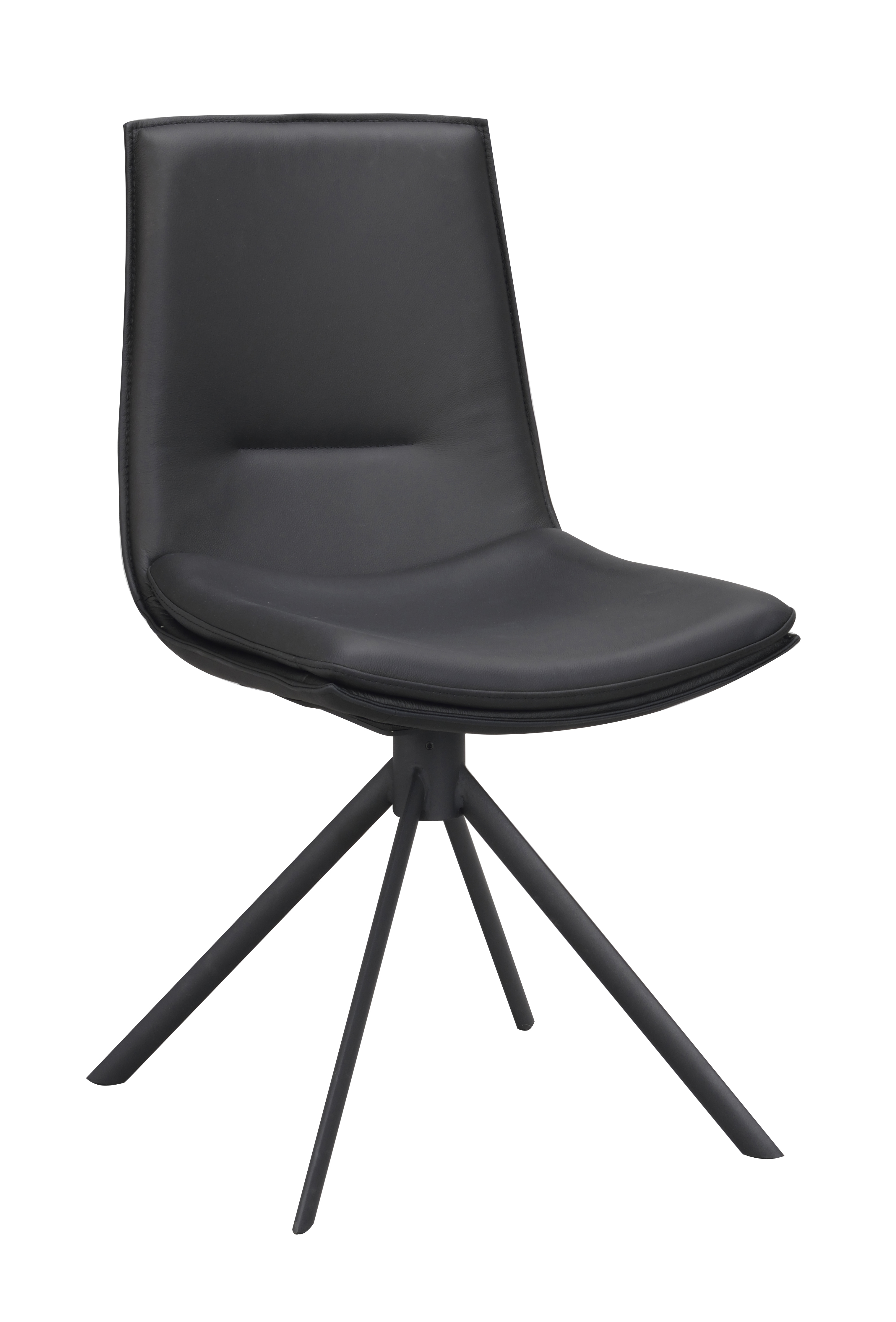2-pack Rowico Home - Lowell Matstol Snurrben Läder Svart