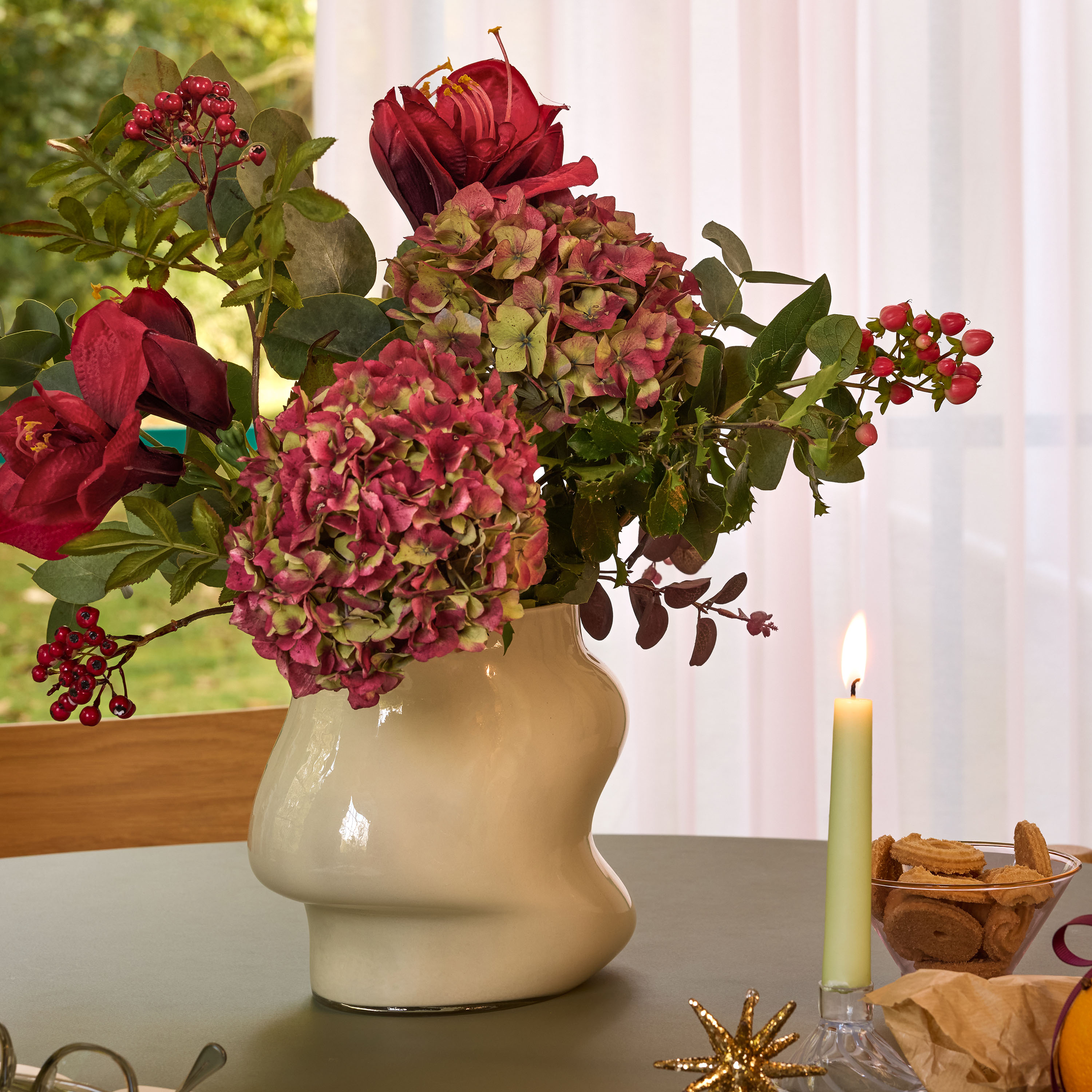 Hübsch Lote Vase Sand 20cm