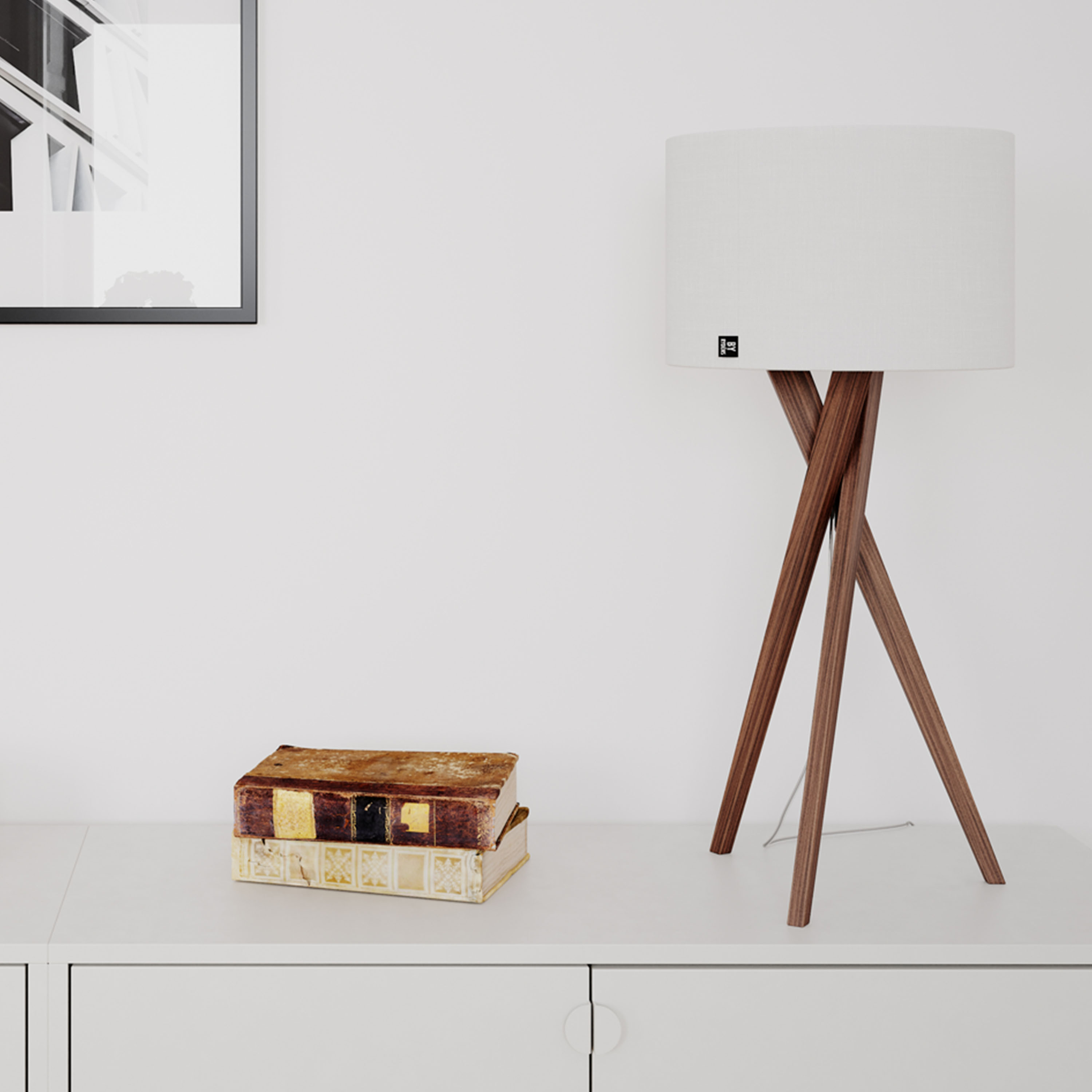 By Rydéns Vega Bordslampa Valnöt/Vit 55cm