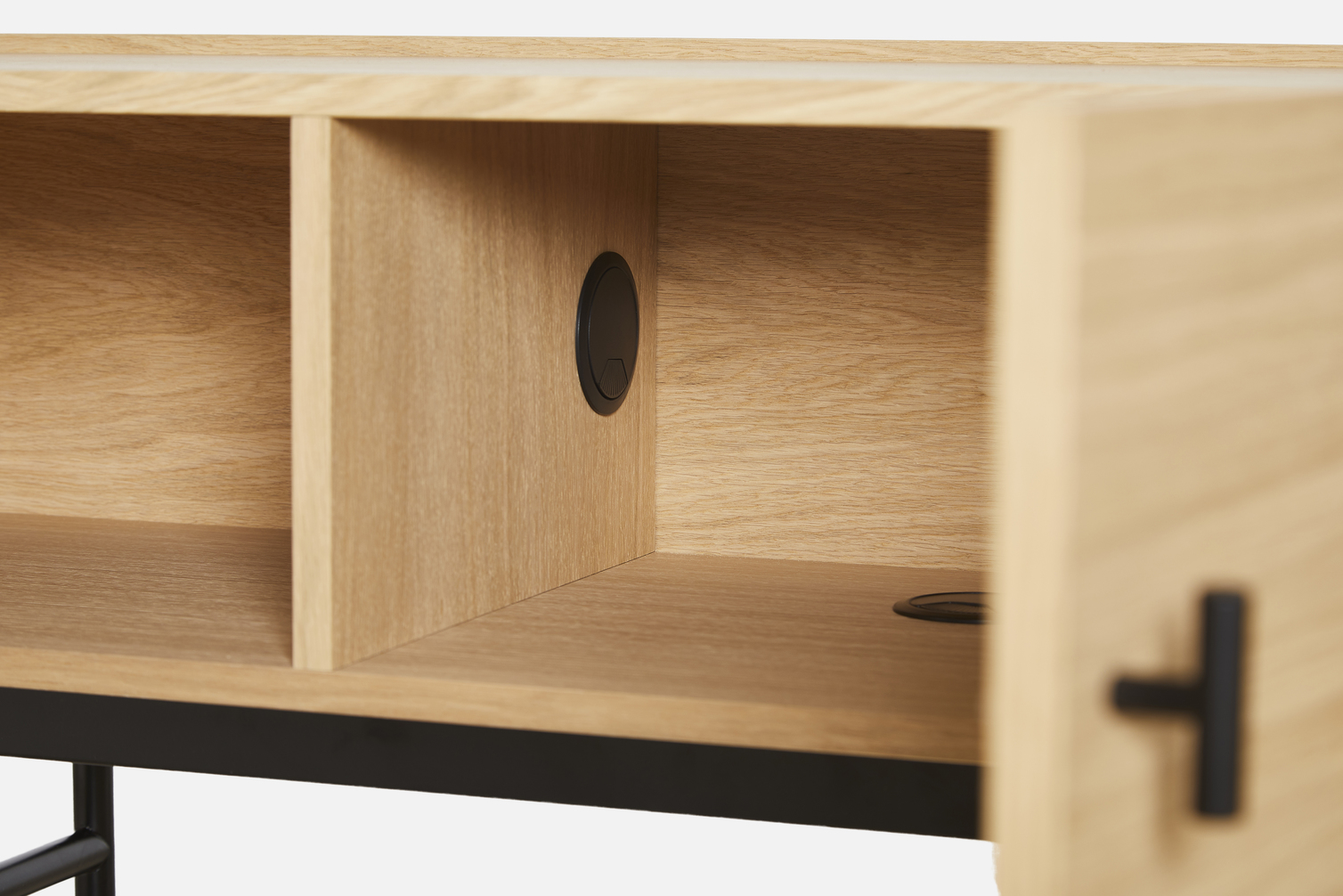 Woud Array Sideboard White Oak/Black 180cm