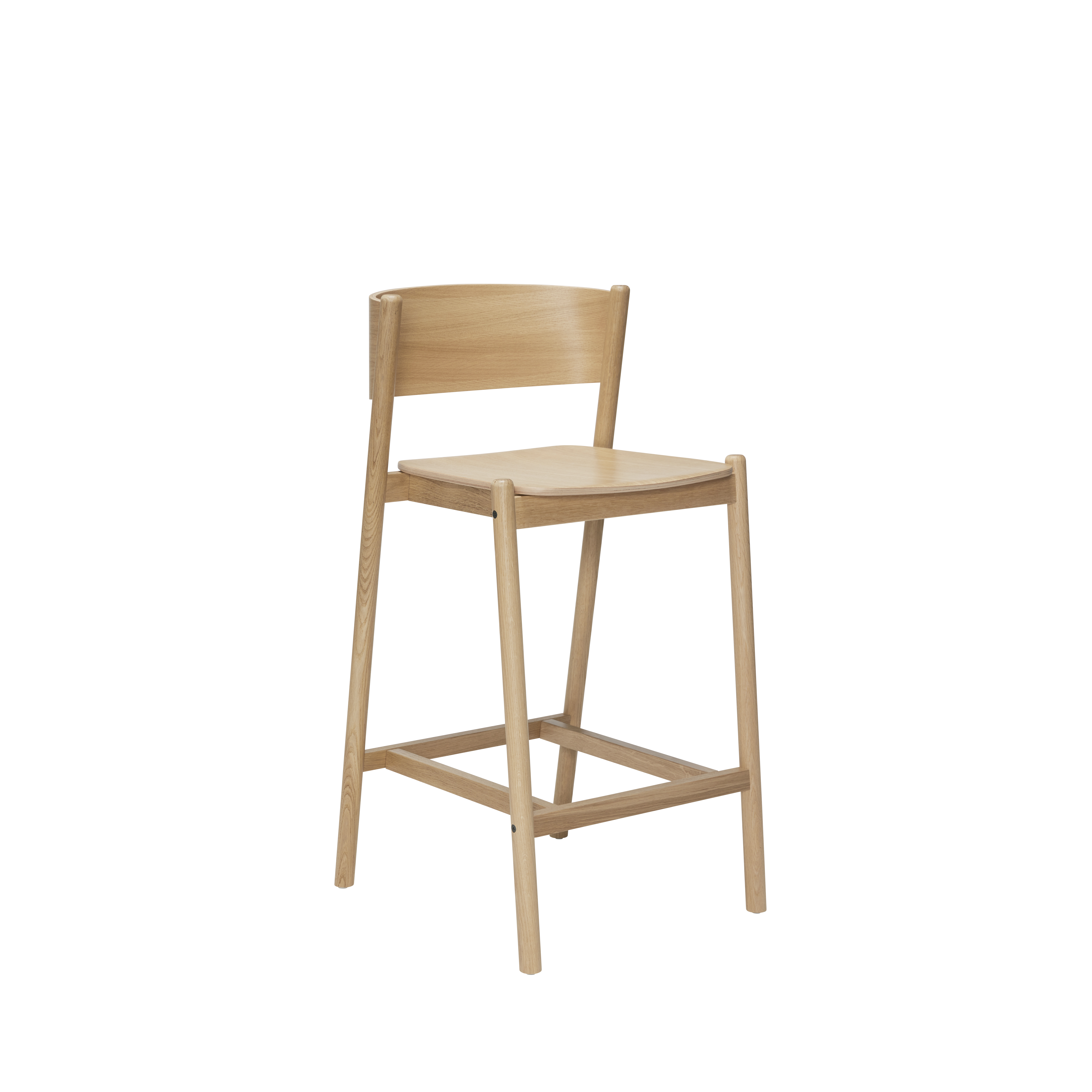 2-pack Hübsch - Oblique Barstol Natur - Trä