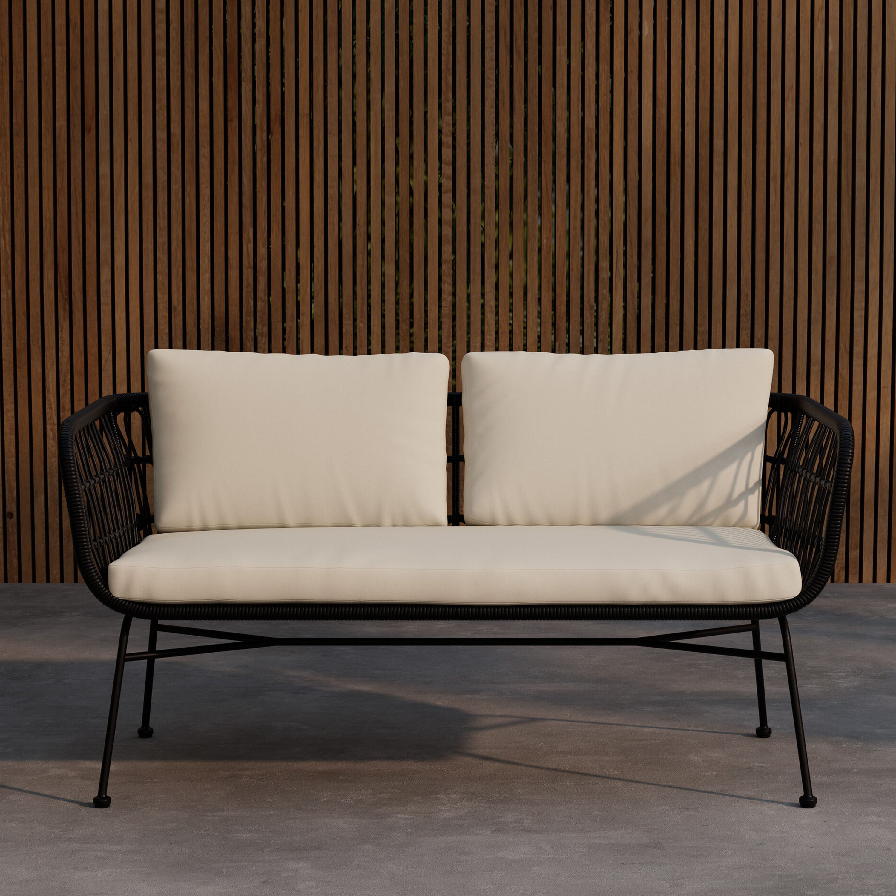 Venture Home Isola Loungesoffa Black Rattan