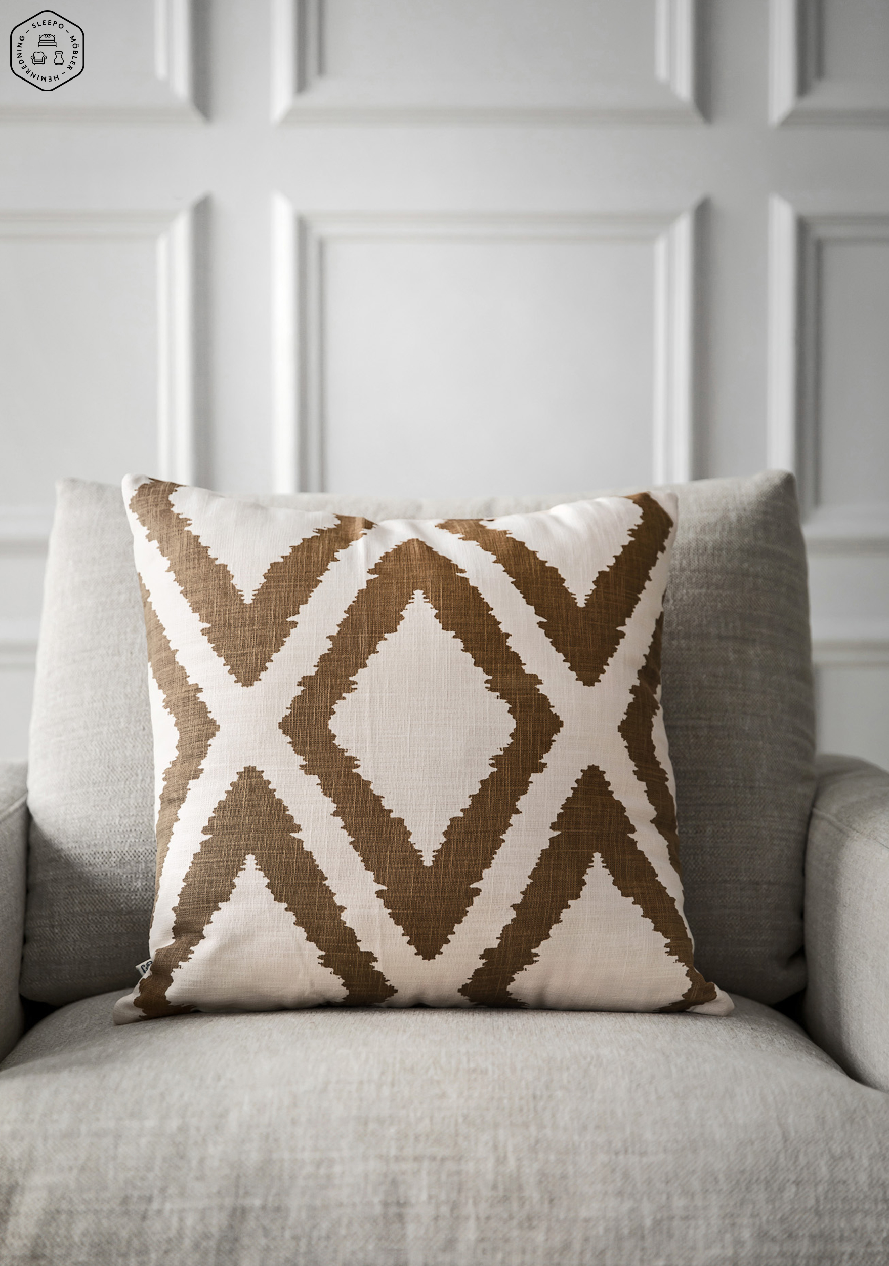 Chhatwal &amp; Jonsson Diamond Outdoor Zierkissen Beige/Off-Weiß 50x50