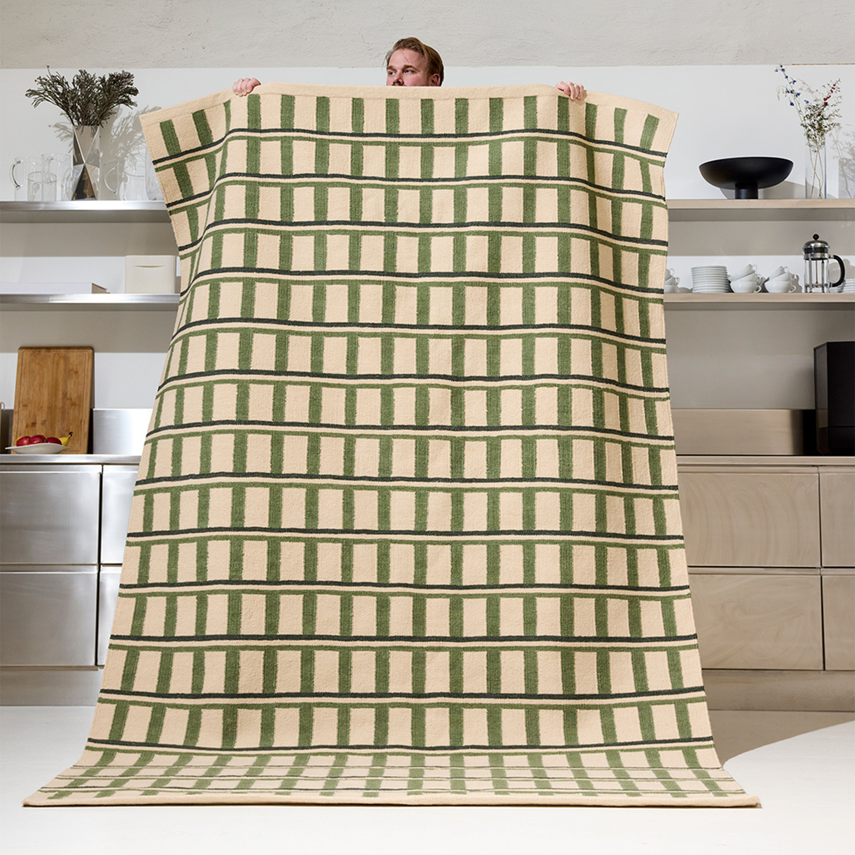Chhatwal &amp; Jonsson Mysore Ullteppe Off White/Green/Dark Green 230x320