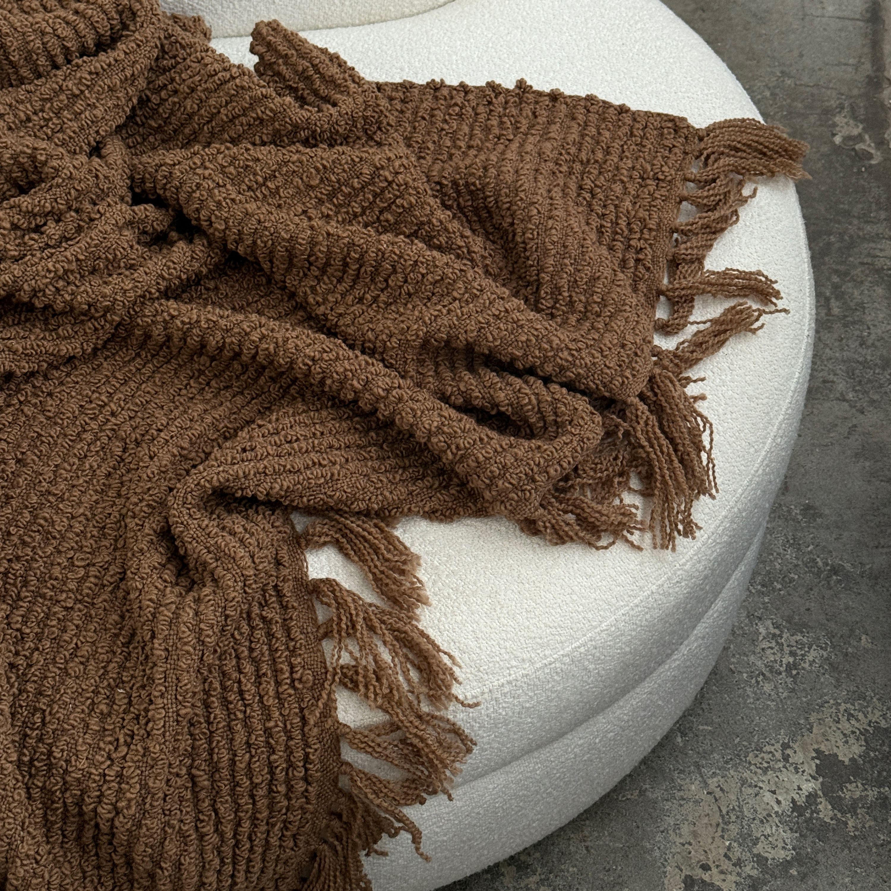 Tinted Janzen Bouclépläd Offwhite Rust 130x170