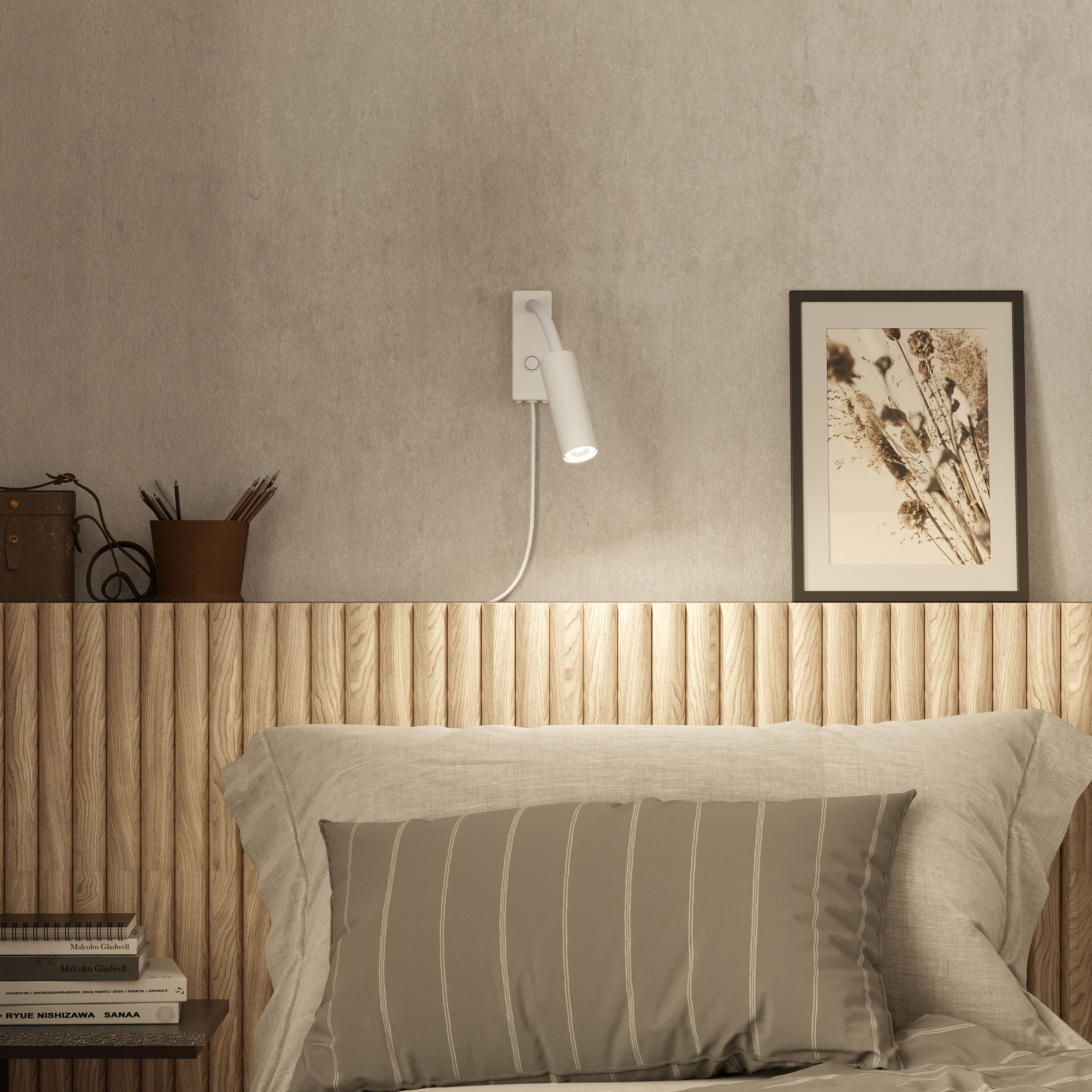 Herstal Pipeline Flex Seinävalaisin Matta valkoinen