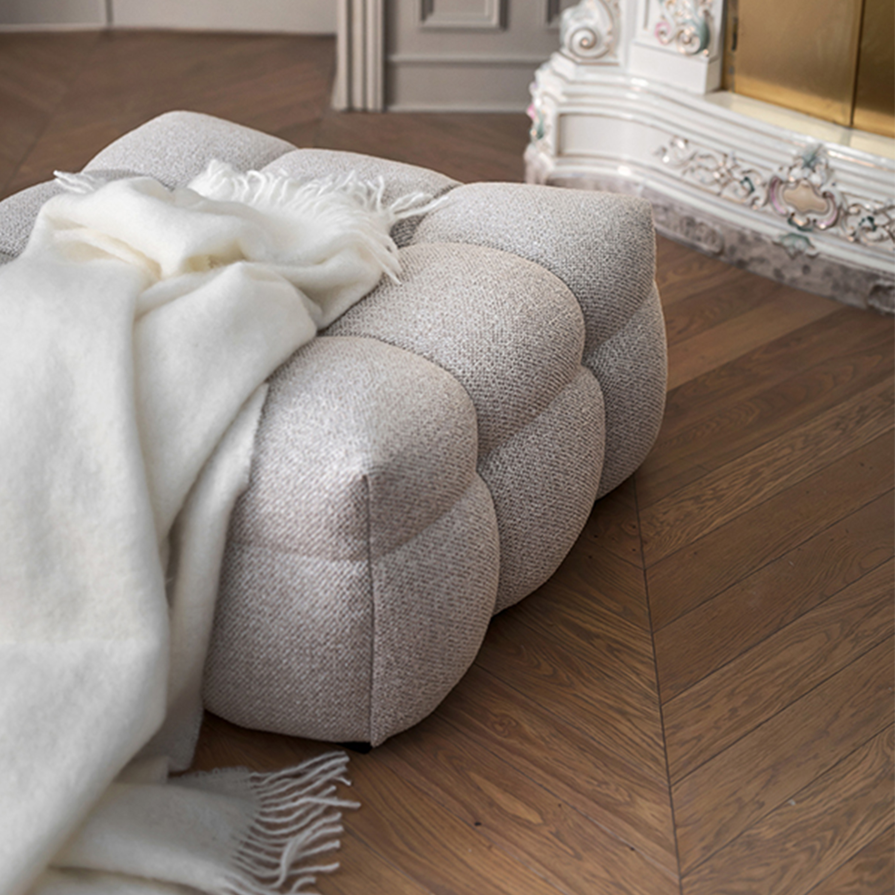 Sleepo Collection Billie Sittpuff Beige Bouclé Large