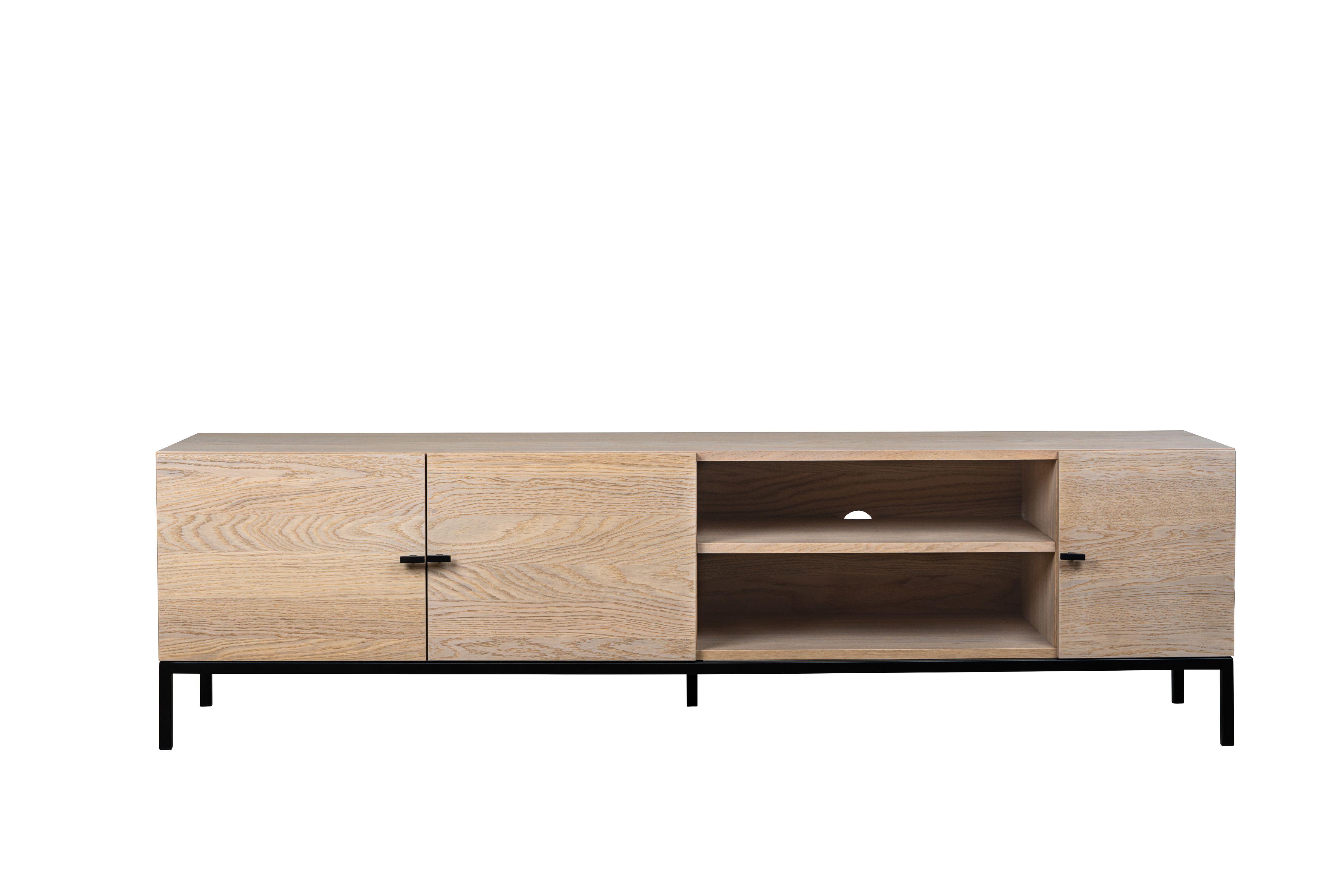 Nordic Home Almina TV-Bänk Vitoljad Ek/Svart