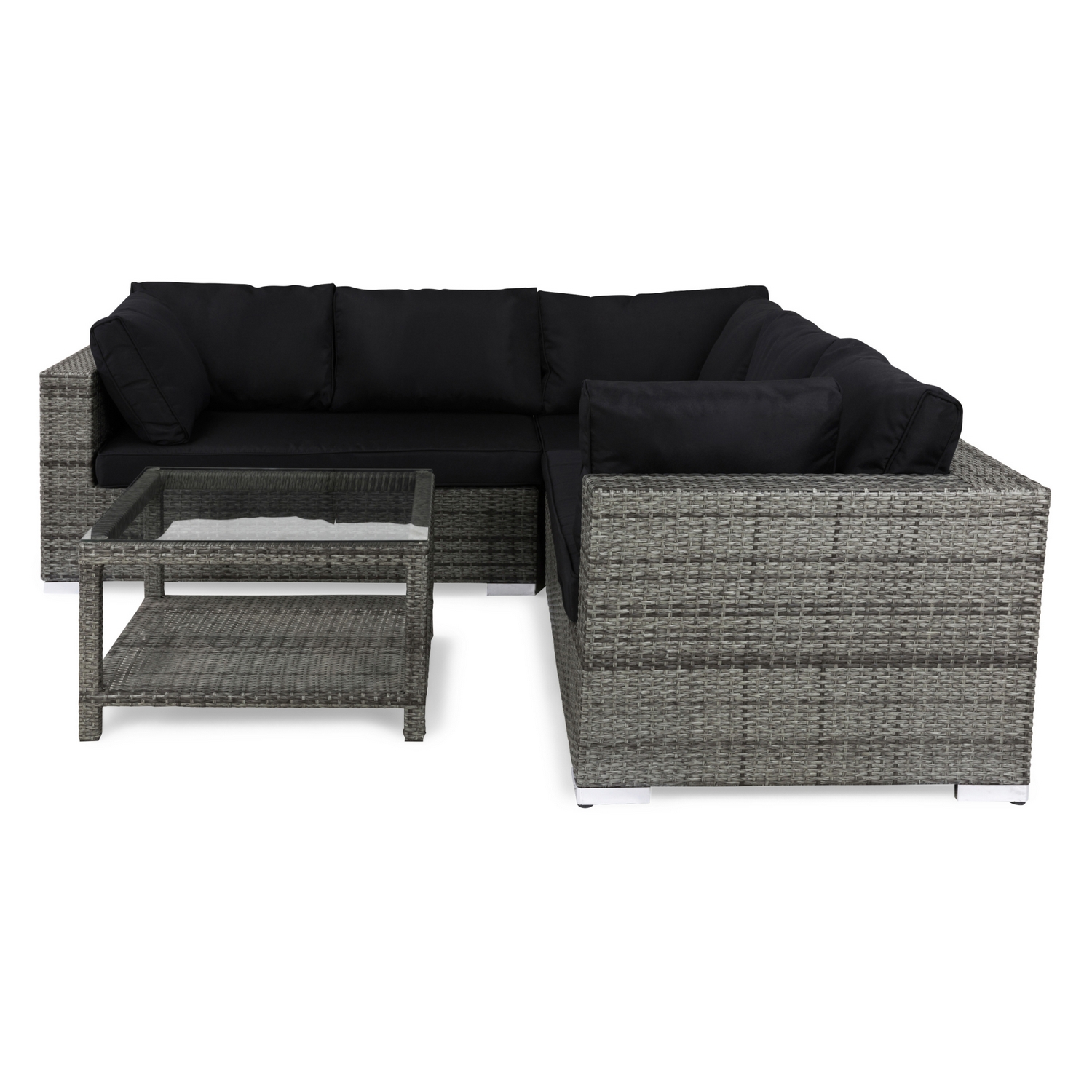 Nordic Outdoor - Bora 5-sits Loungesoffa inkl Bord m Förvaring Grå 75x75cm