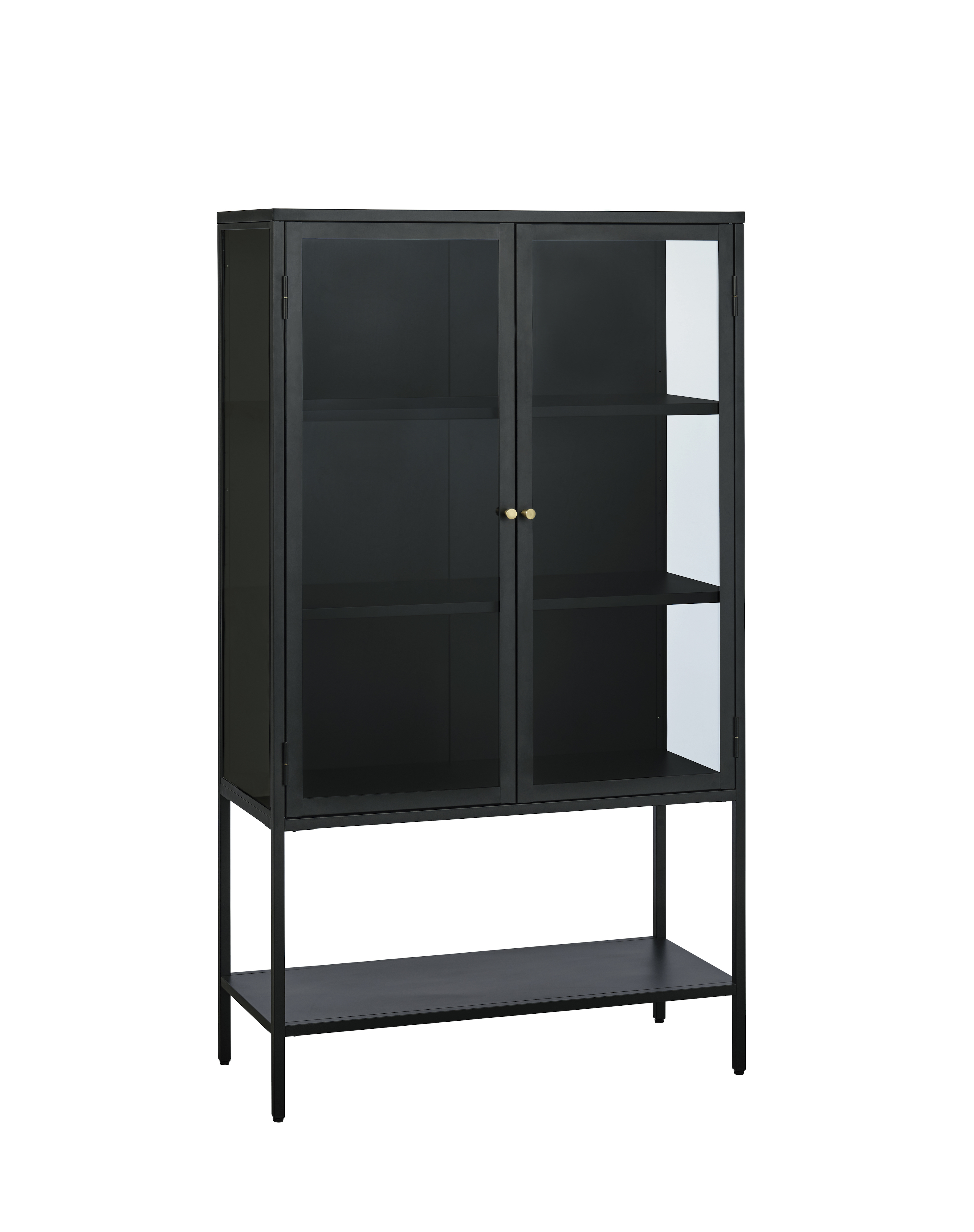 Nordic Home - Flint Kaappi Black 160cm Musta - Metall, Glas - Lipastot & Kaapit