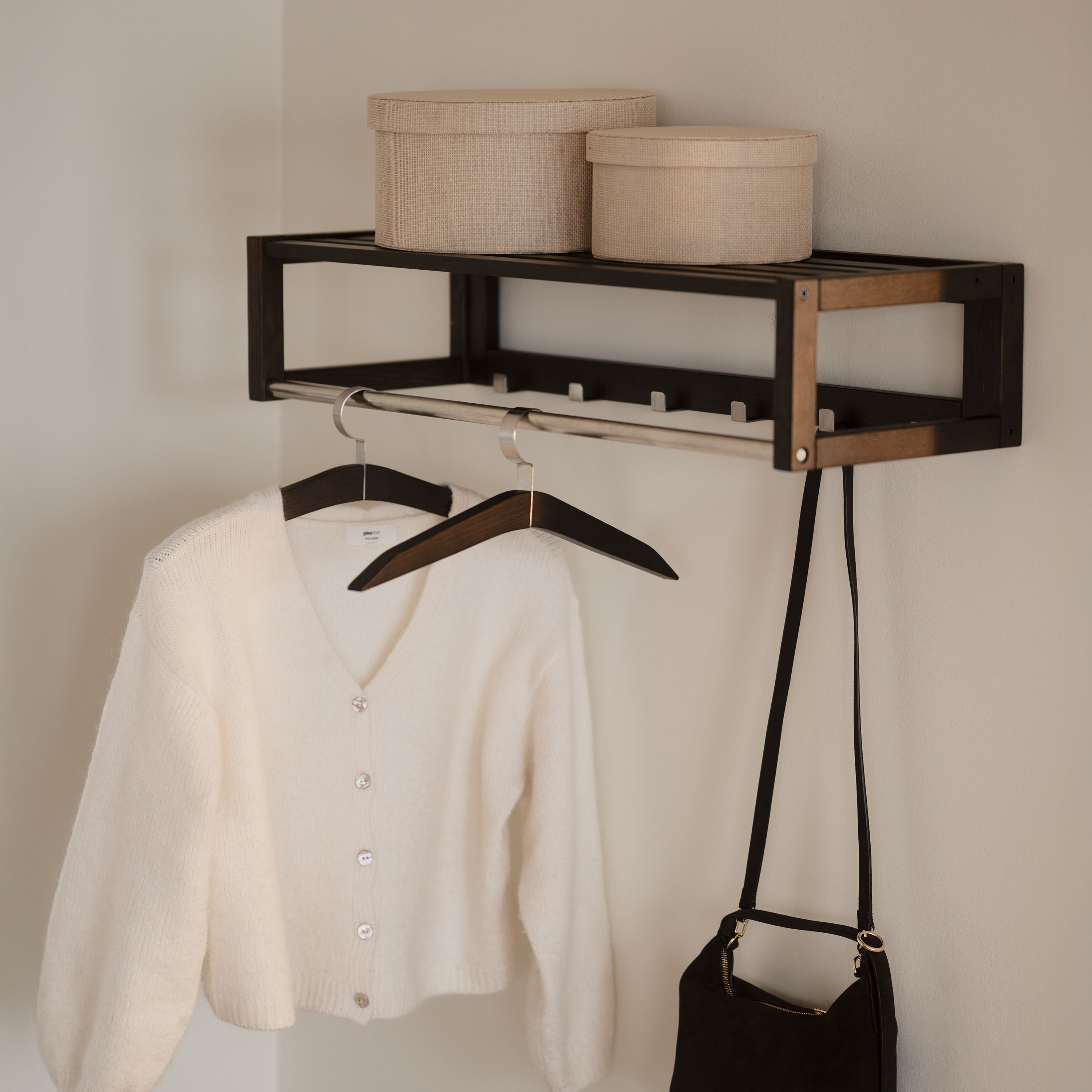 Rowico Home Confetti Kleiderbügel Braun lackiert 4er-Set