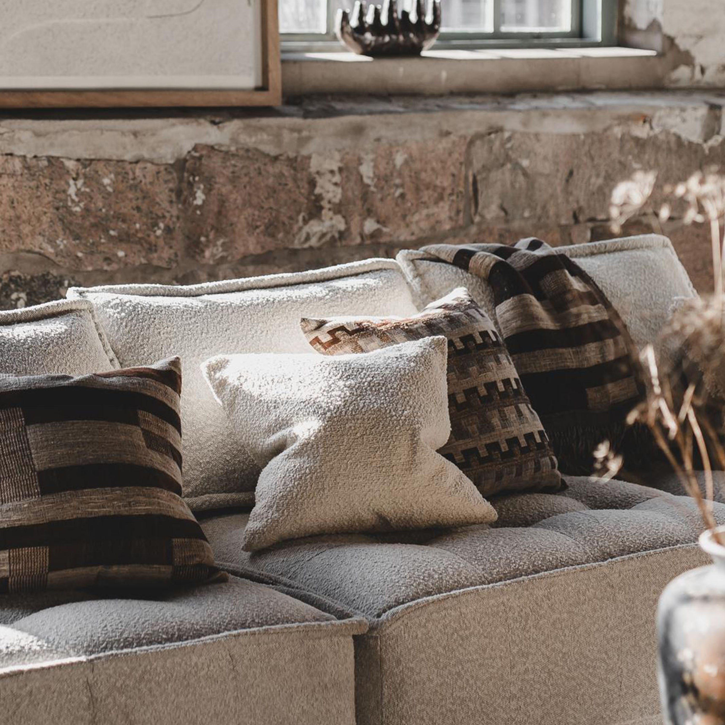 Jakobsdals Moment putetrekk bouclé offwhite 50x50