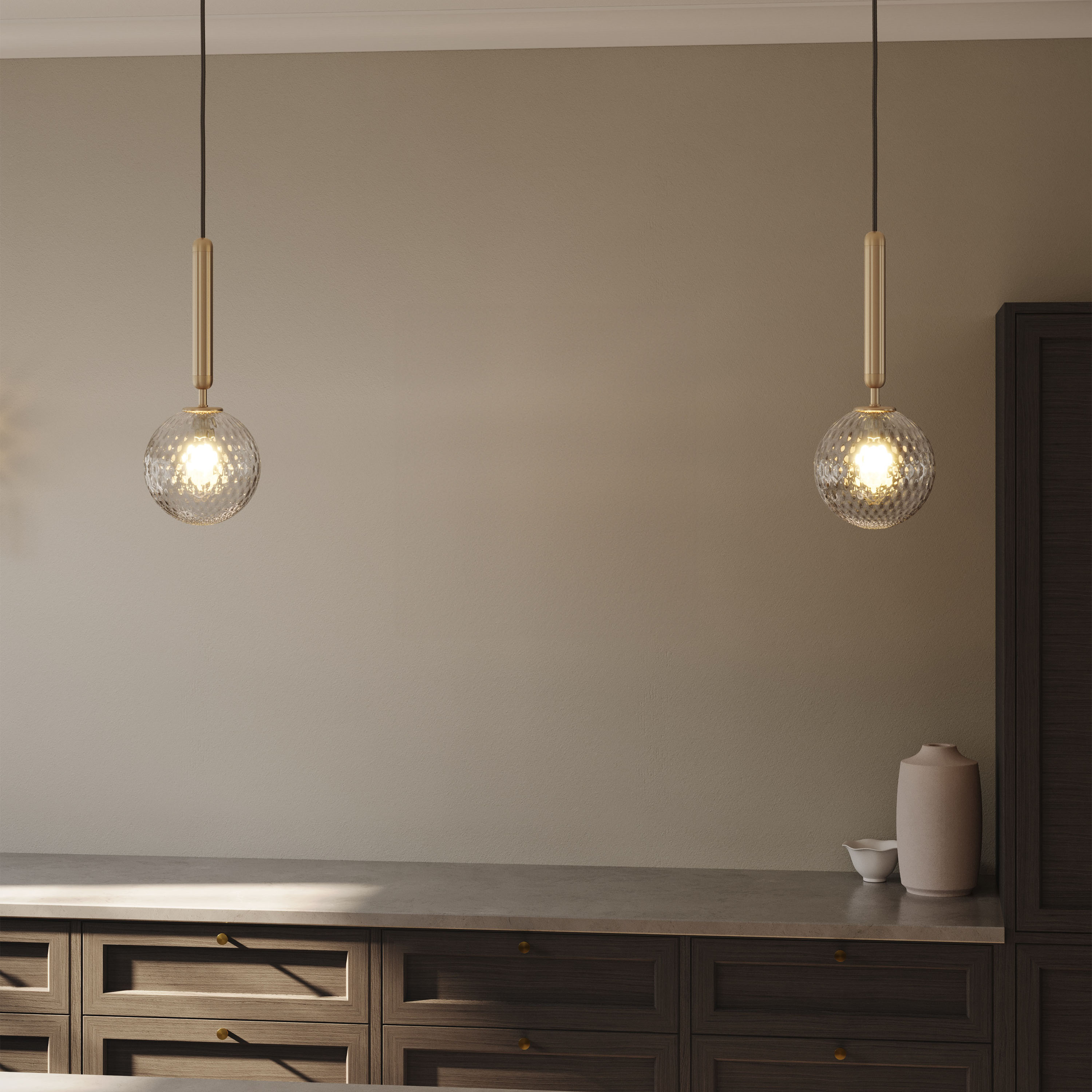 Nuura Miira 1 Taklampa Brass/Optic Clear