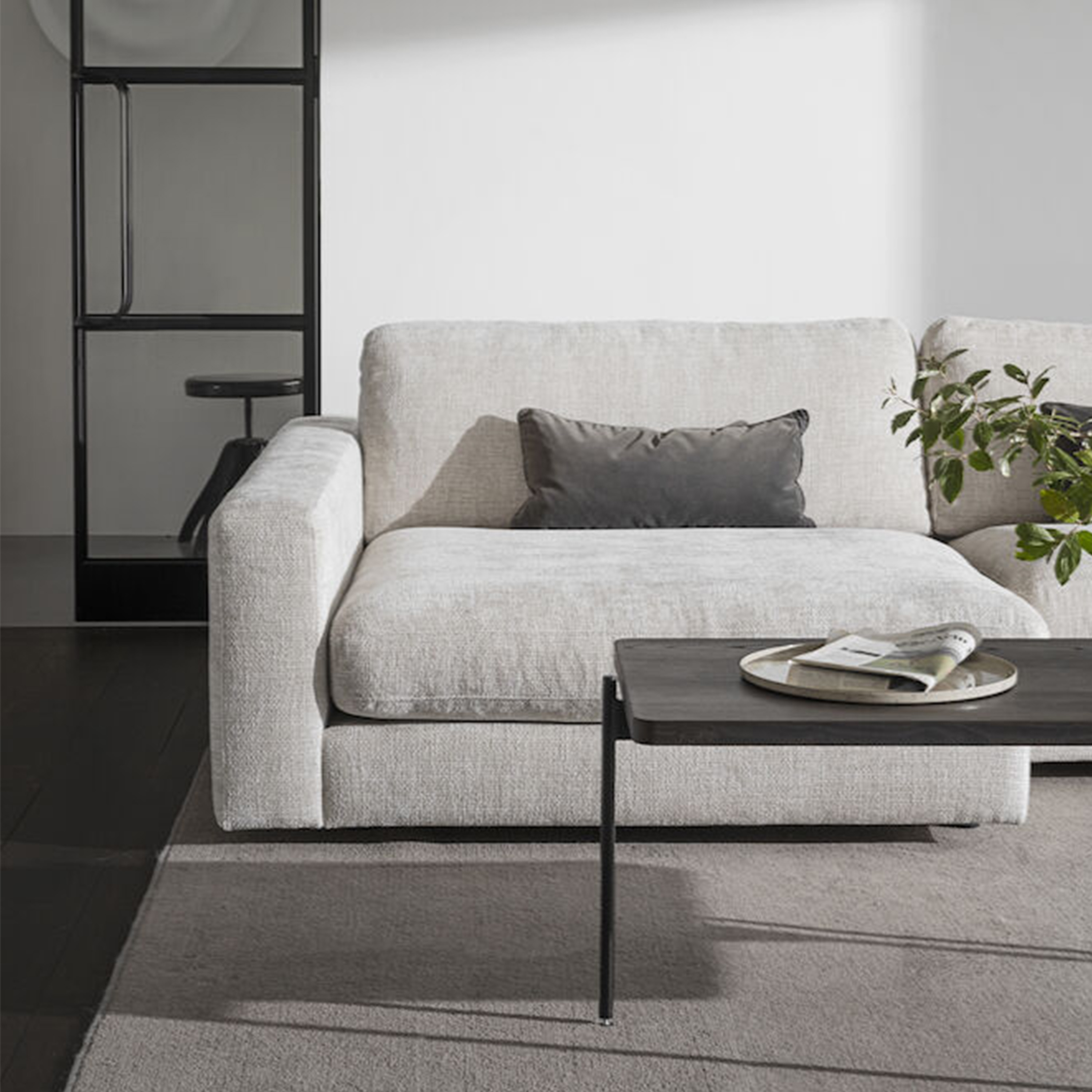 Rowico Home Duncan 3-sits Soffa Schäslong Vänster Ljusgrå