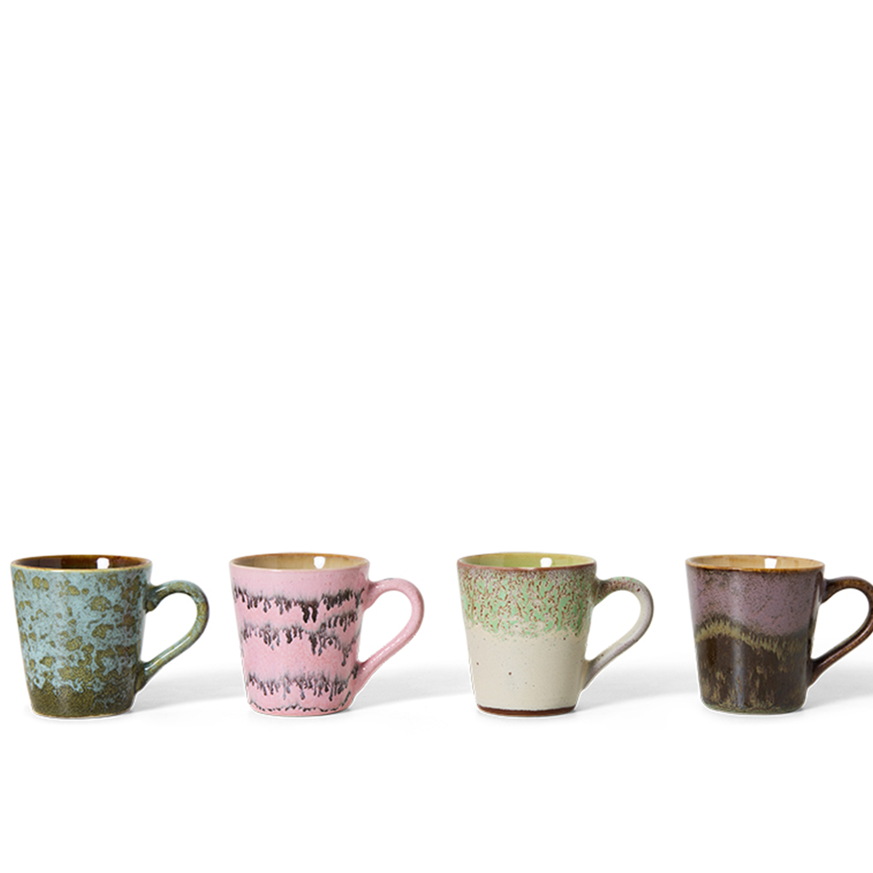 HKliving 70s Ceramics Espressokuppi Brutalism 4 kpl