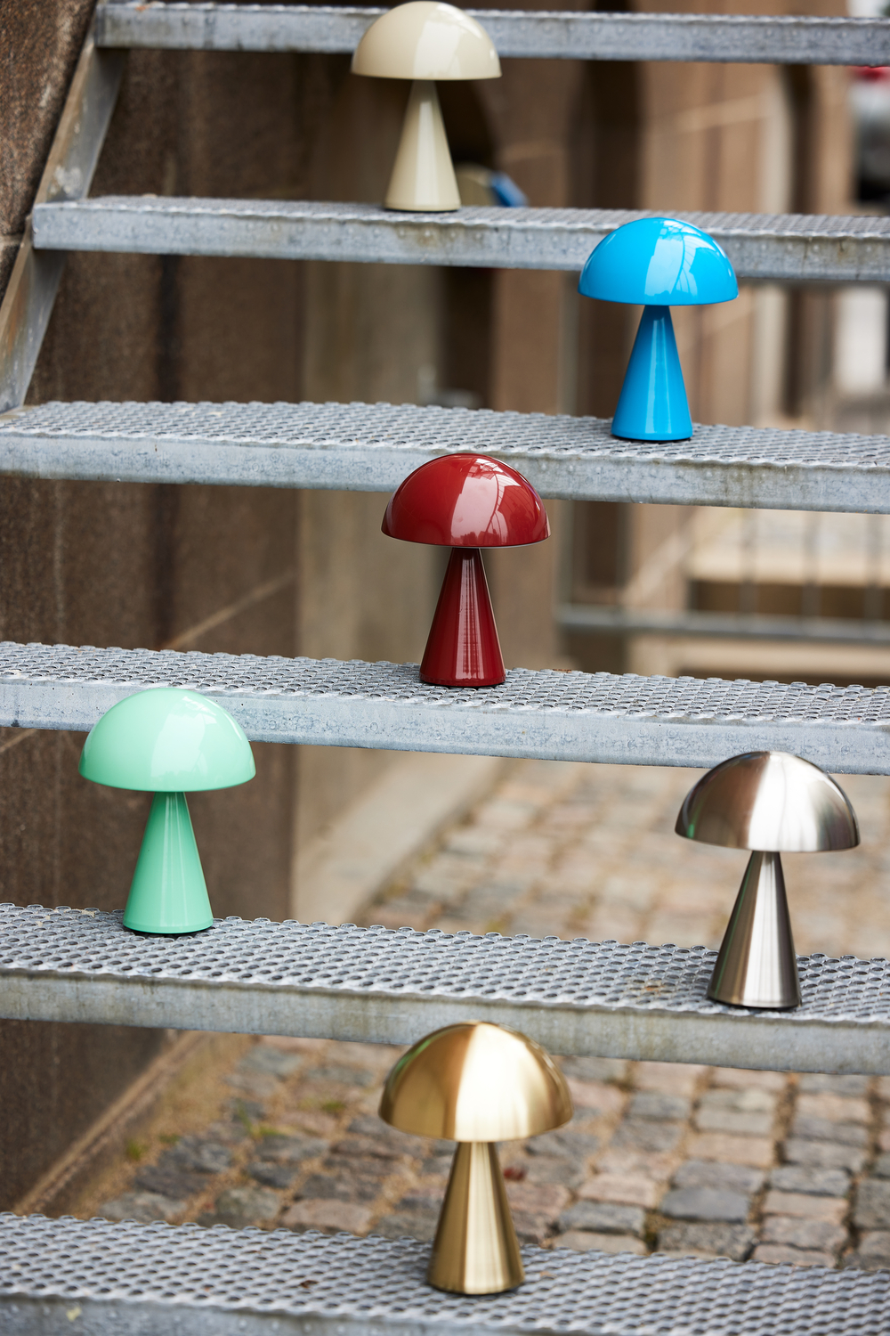 Hübsch Mush Portabel Bordslampa Nickel 20cm