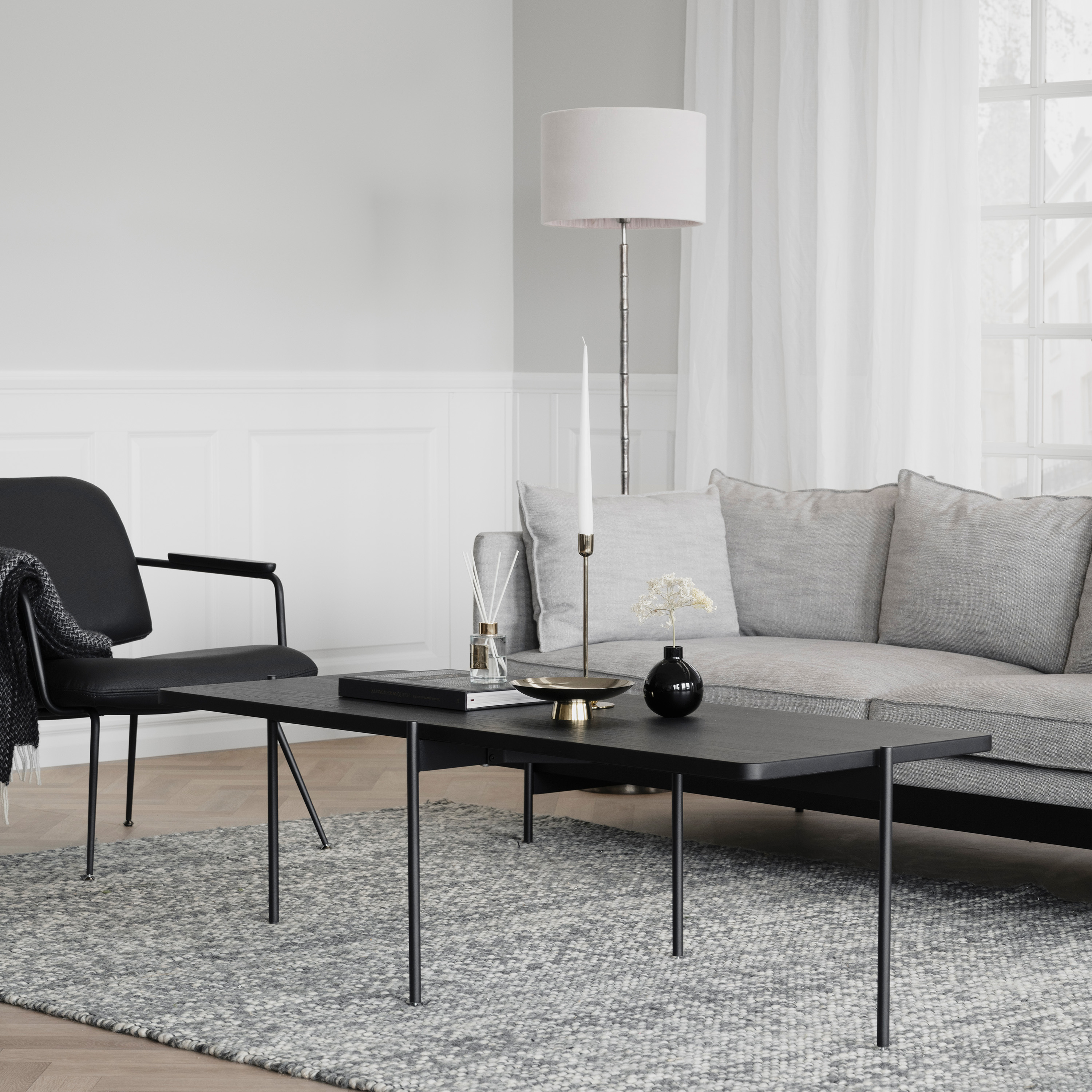 Rowico Home Shelton Couchtisch Schwarz 145x60cm