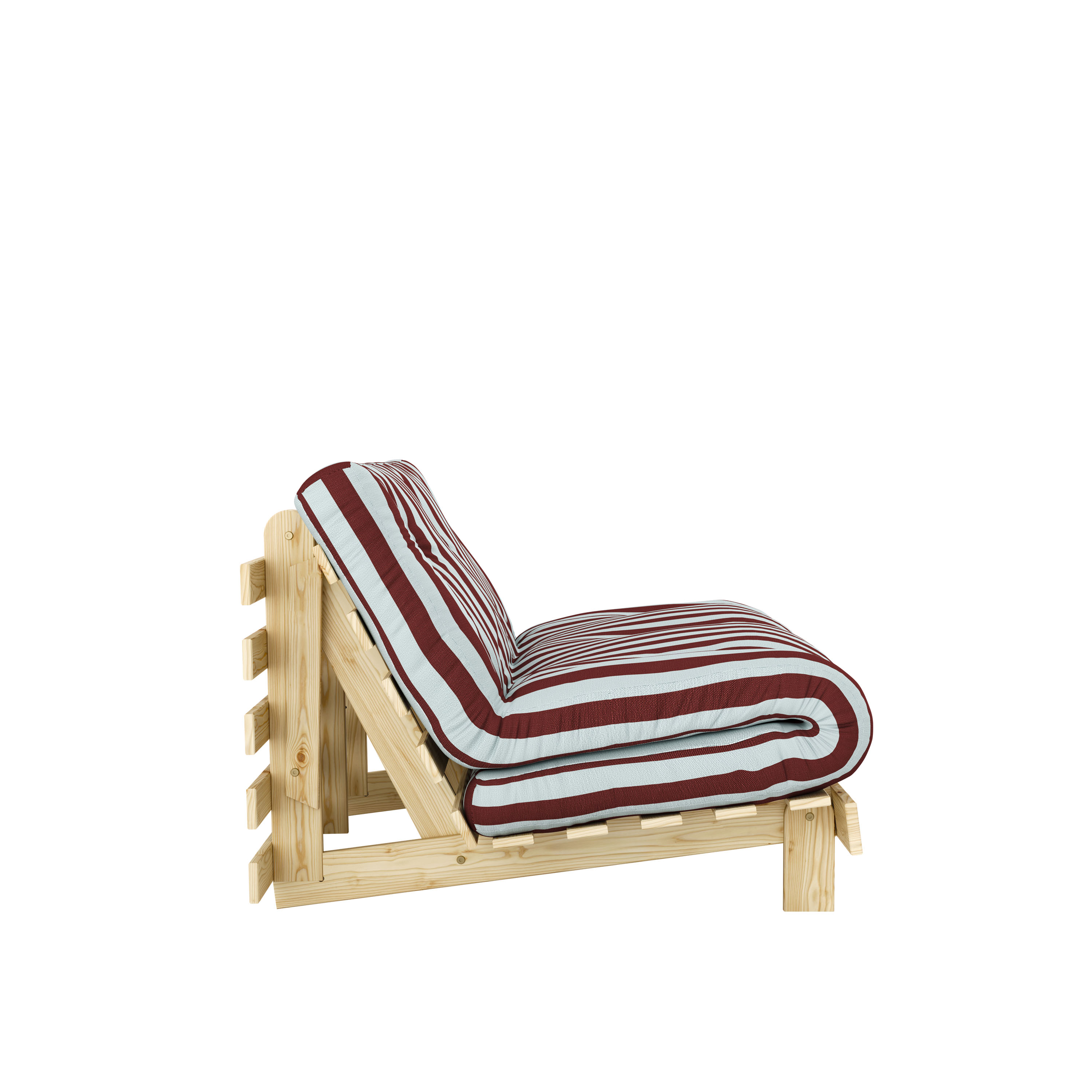 Karup Design Roots Bäddfotölj Natur/Burgundy Light Blue 90cm