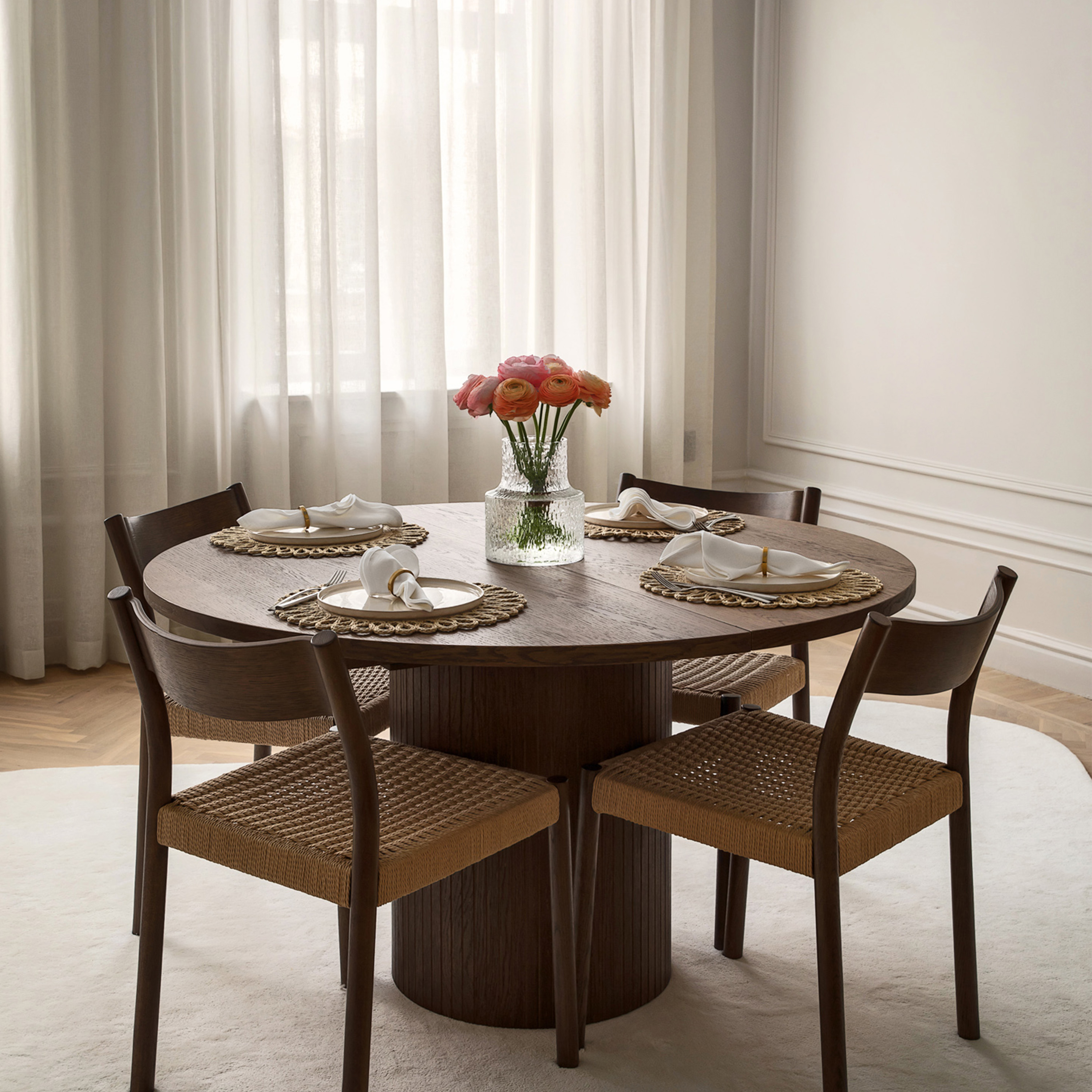 Sleepo Collection Bauer Matbord Brunbetsad Ø130+50