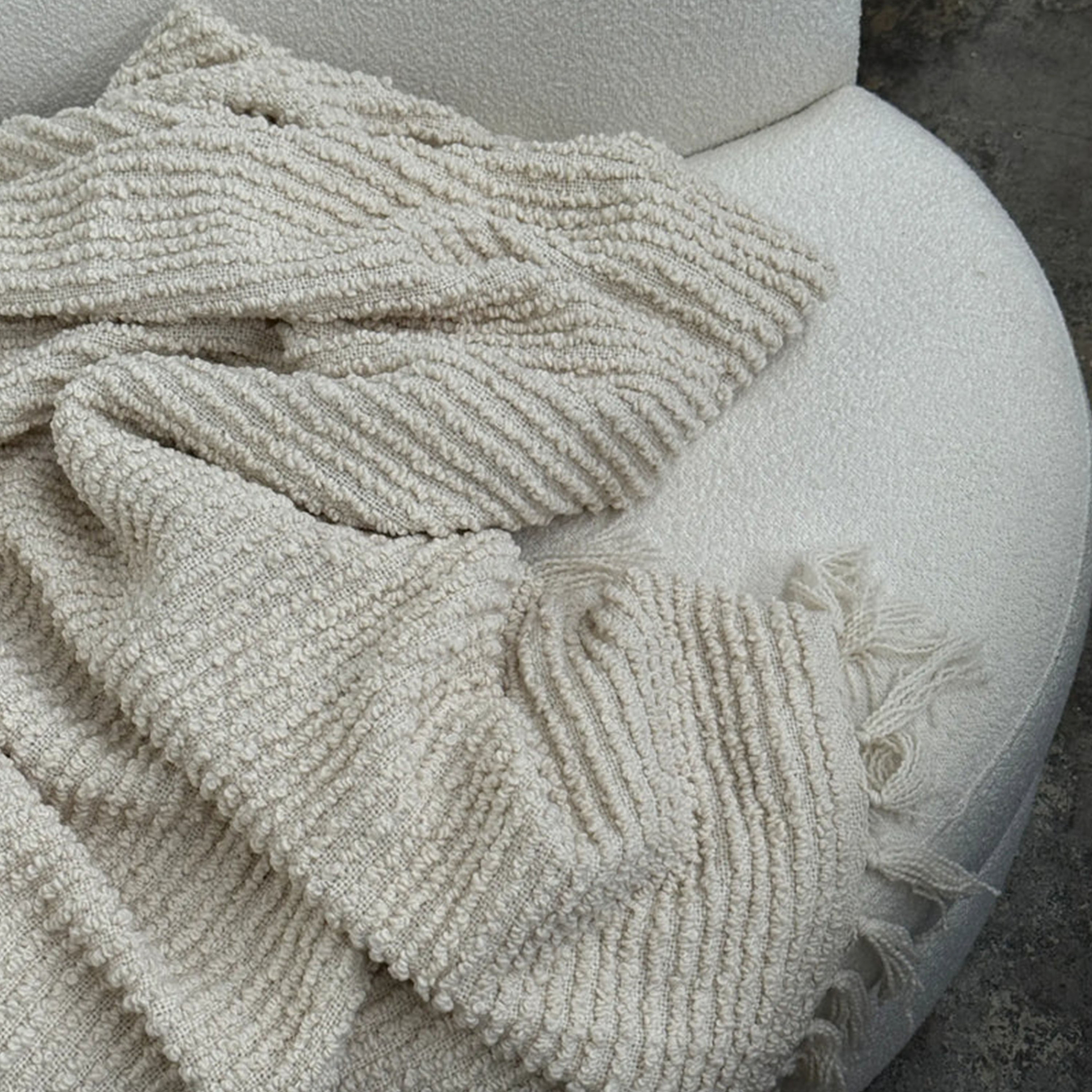 Tinted Janzen Bouclépläd Solid Natural Brown 130x170