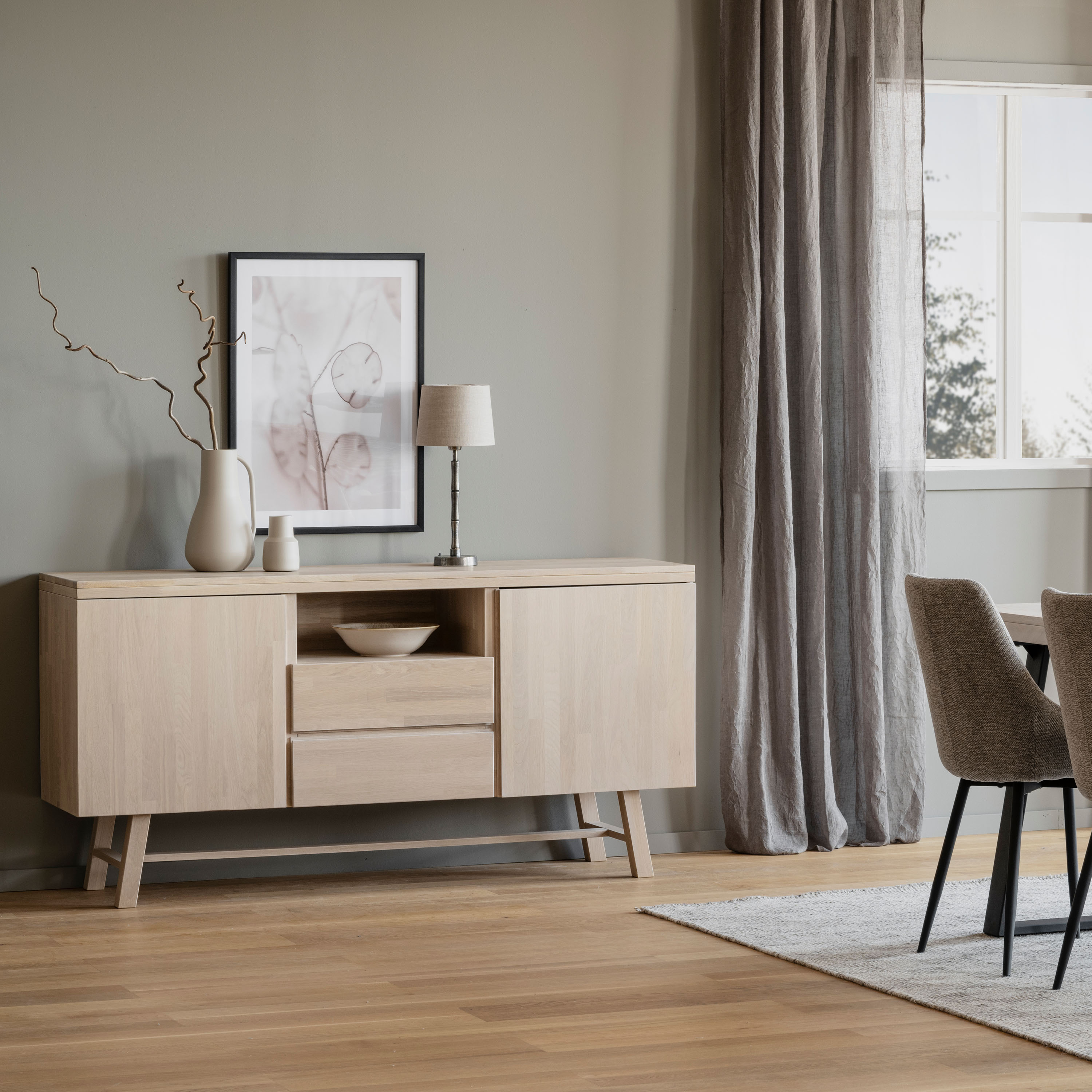 Brooklyn Sideboard Weißpigmentierte Eiche
