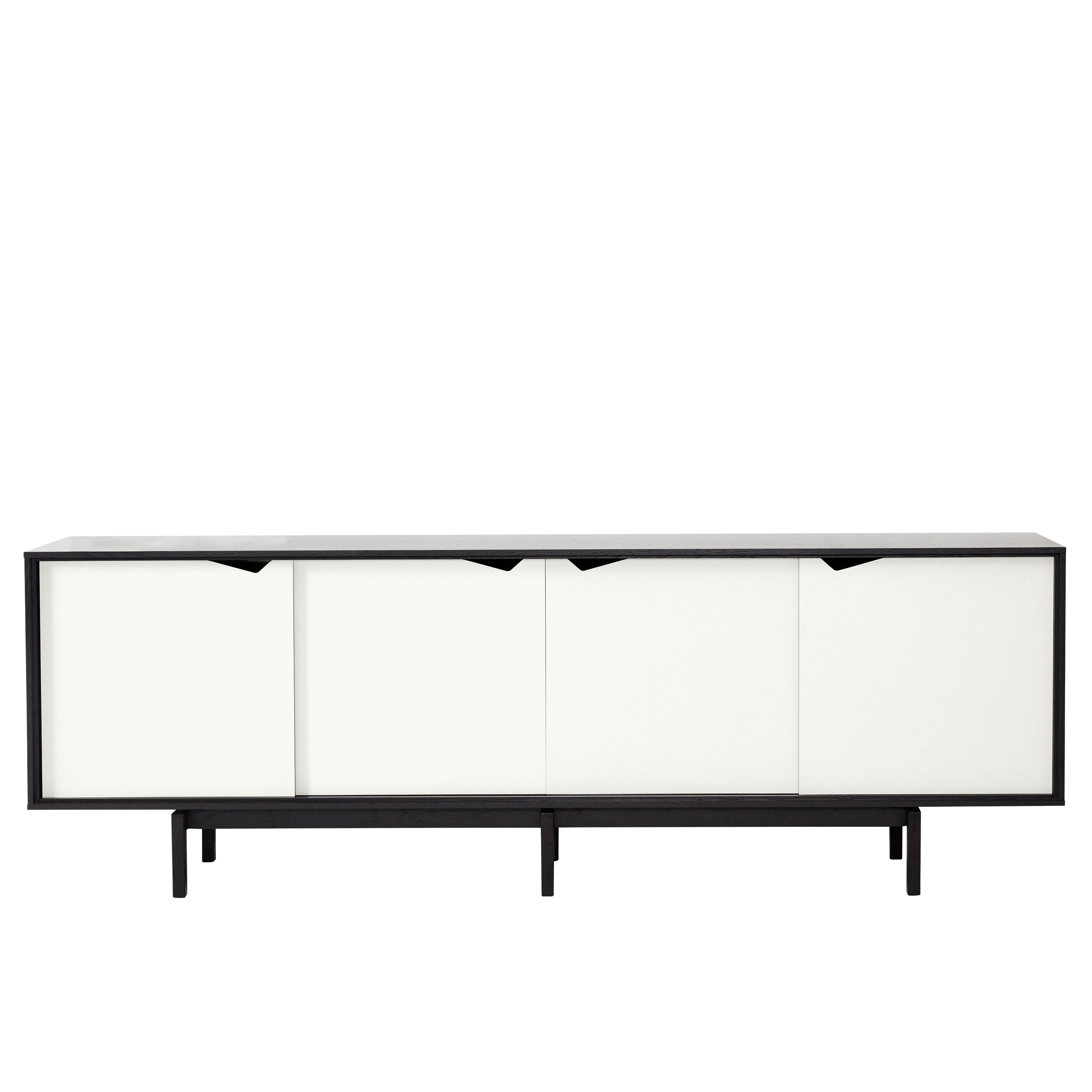 S1 Sideboard Svart Lackad Ek/Vit  200x68