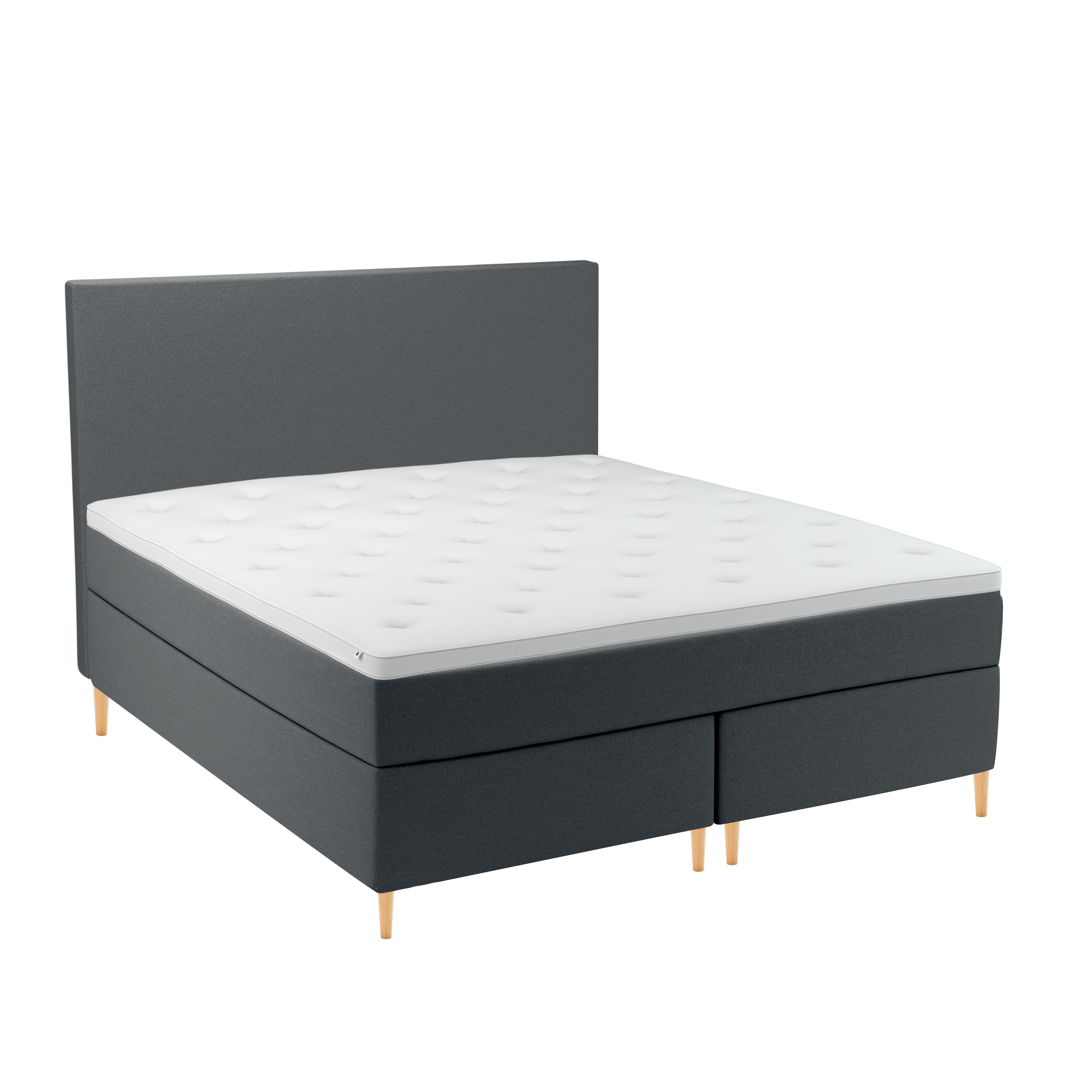 Venus Kontinentalsäng Anthracite 180 Medium/Medium Rundat Träben Ek 13cm Baltimore Anthracite 180 x 200 