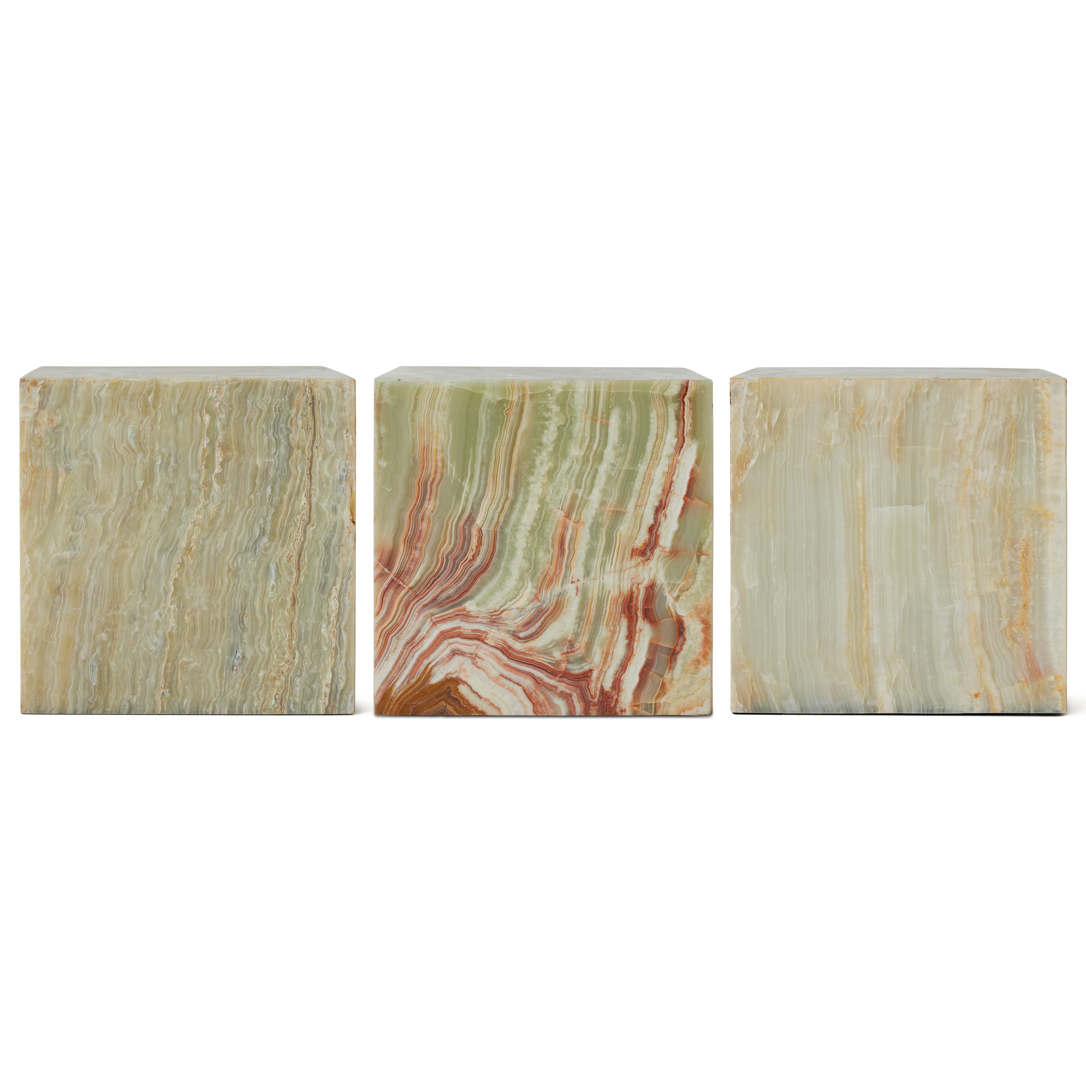 HKliving Block Sidebord Onyx Marmor 35x35