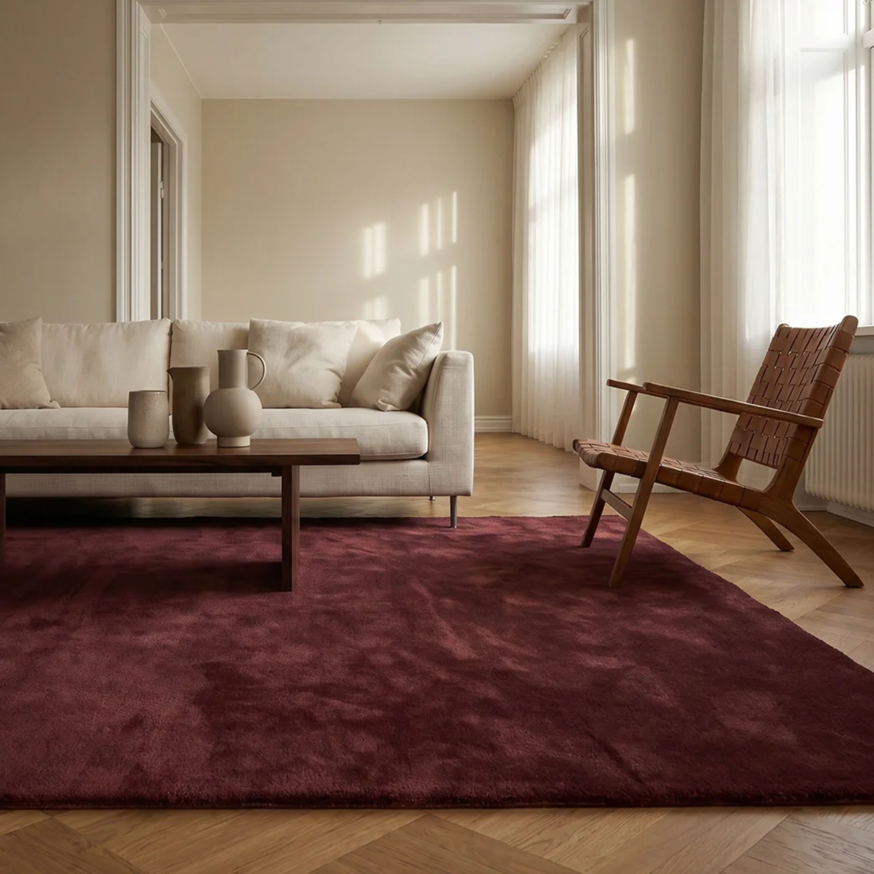 Classic Collection Solid Villamatto Viininpunainen 250x350