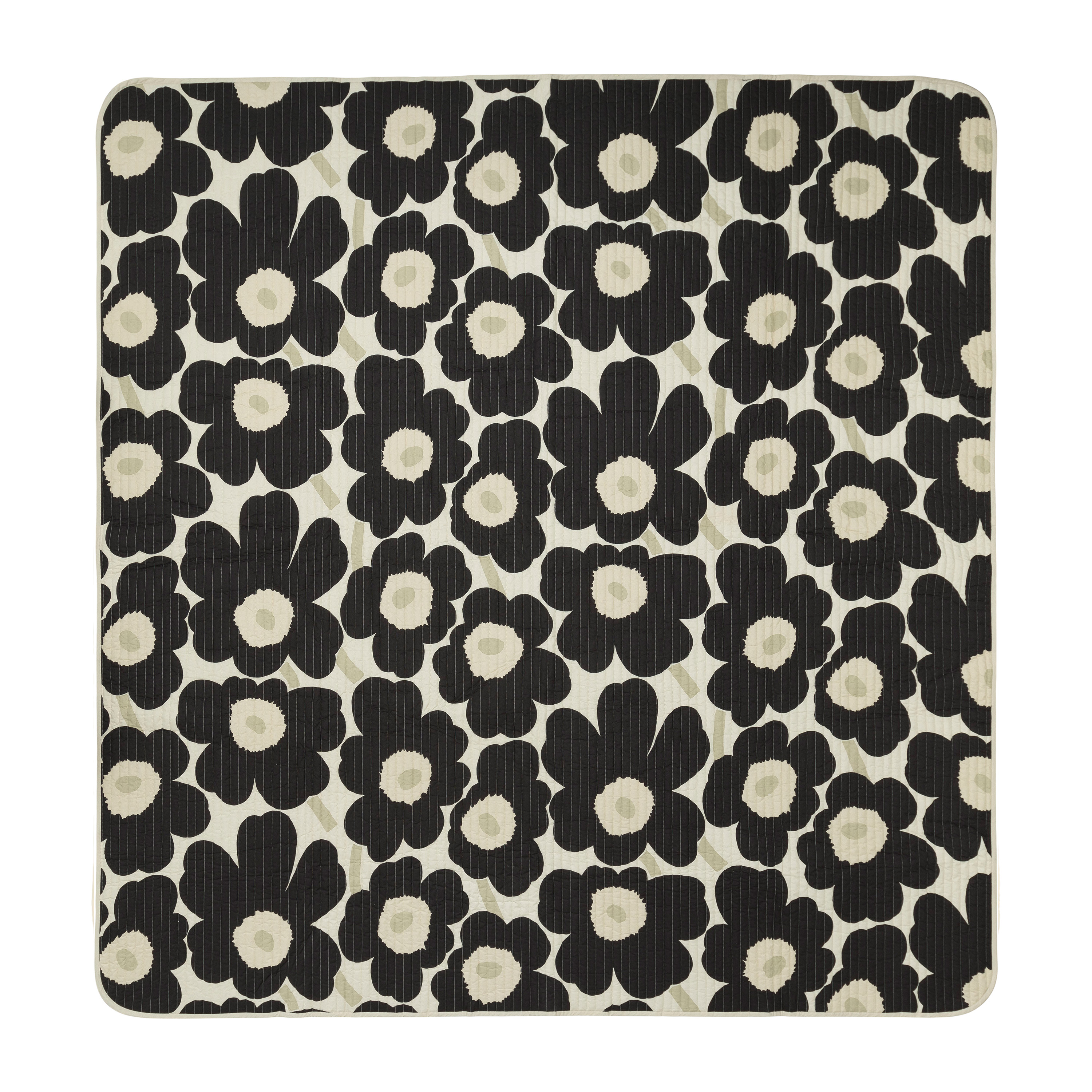 Unikko Sengeteppe Kull/Sand 260x260