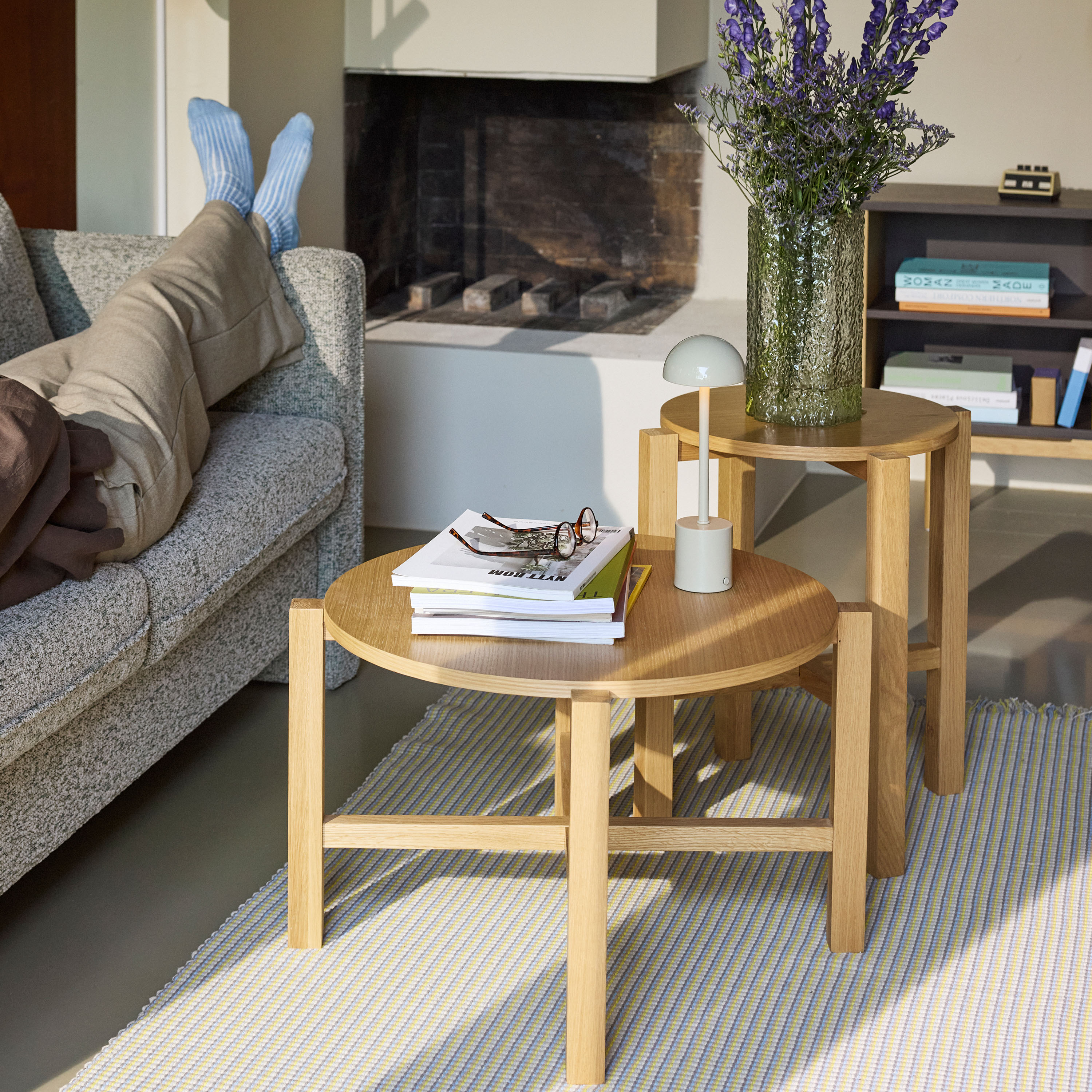 Hübsch Four Satsbord Natural 2-pack