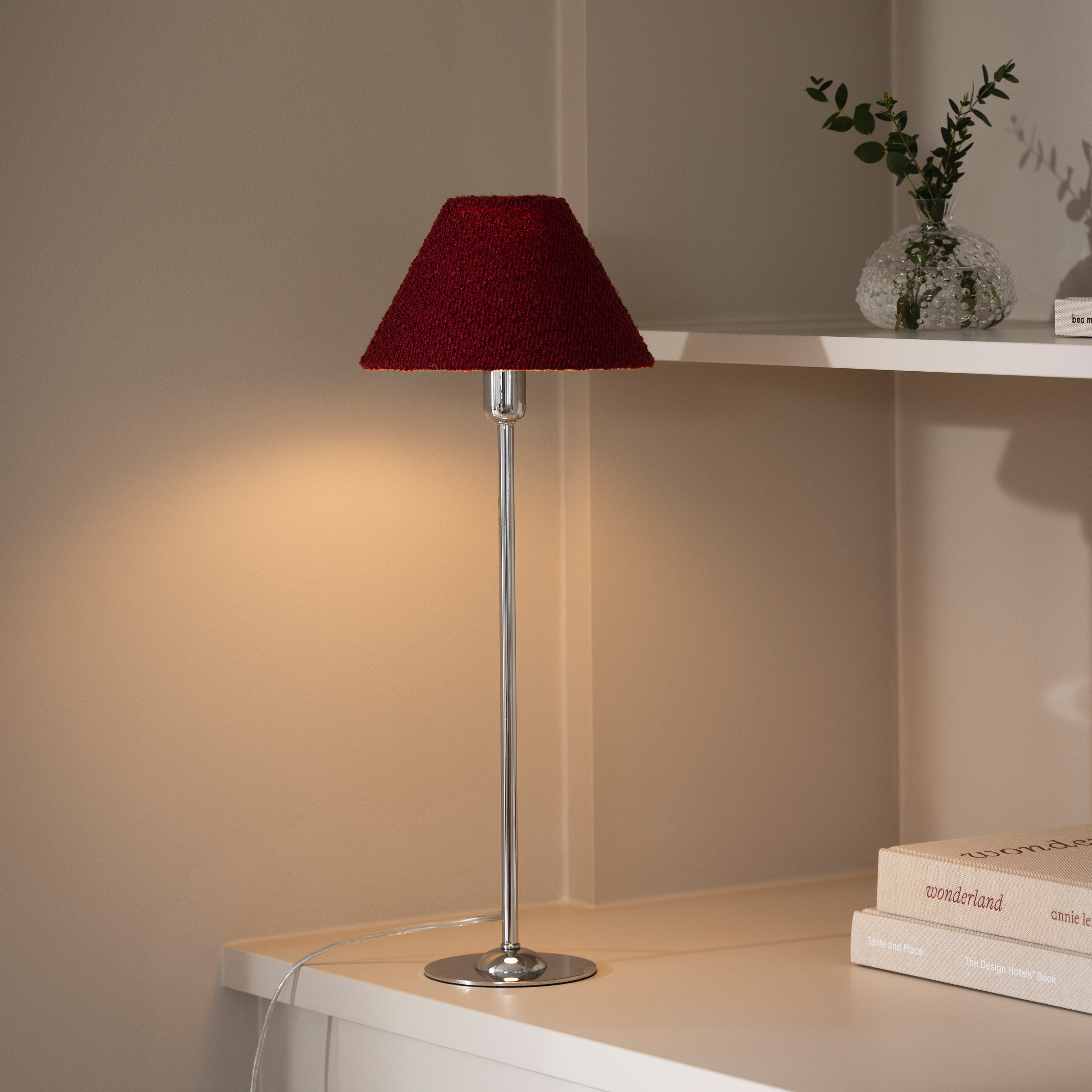 Globen Lighting Iris Lampskärm Bouclé Burgundy 20cm