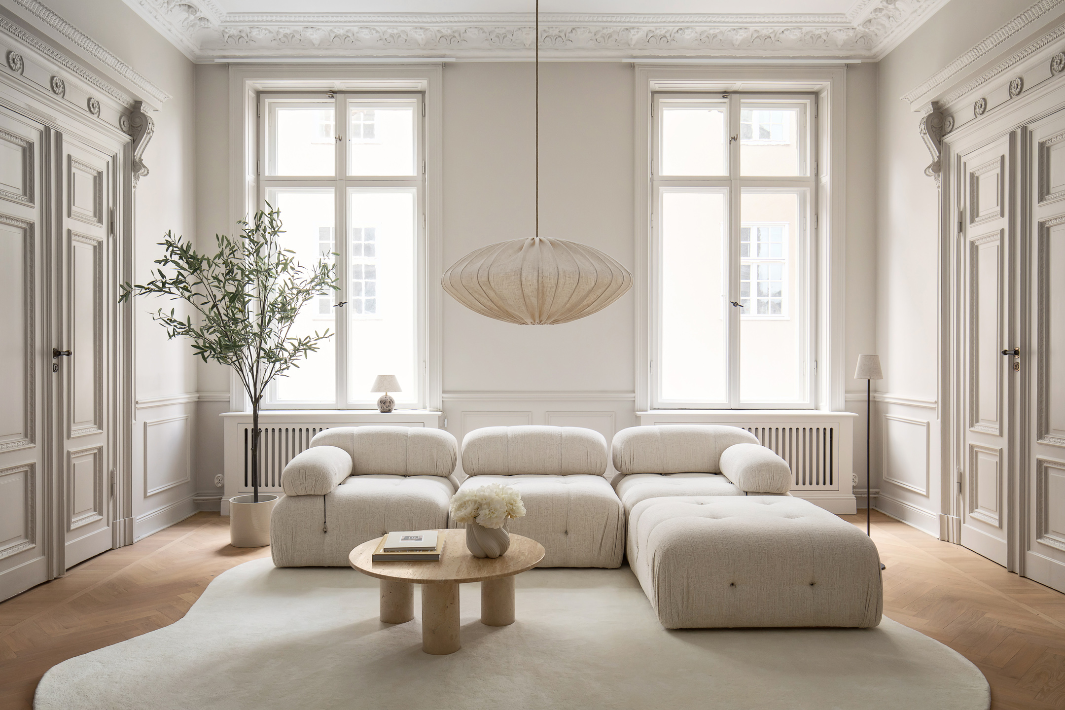 Sleepo Collection Valeri Soffbord Travertin 85cm