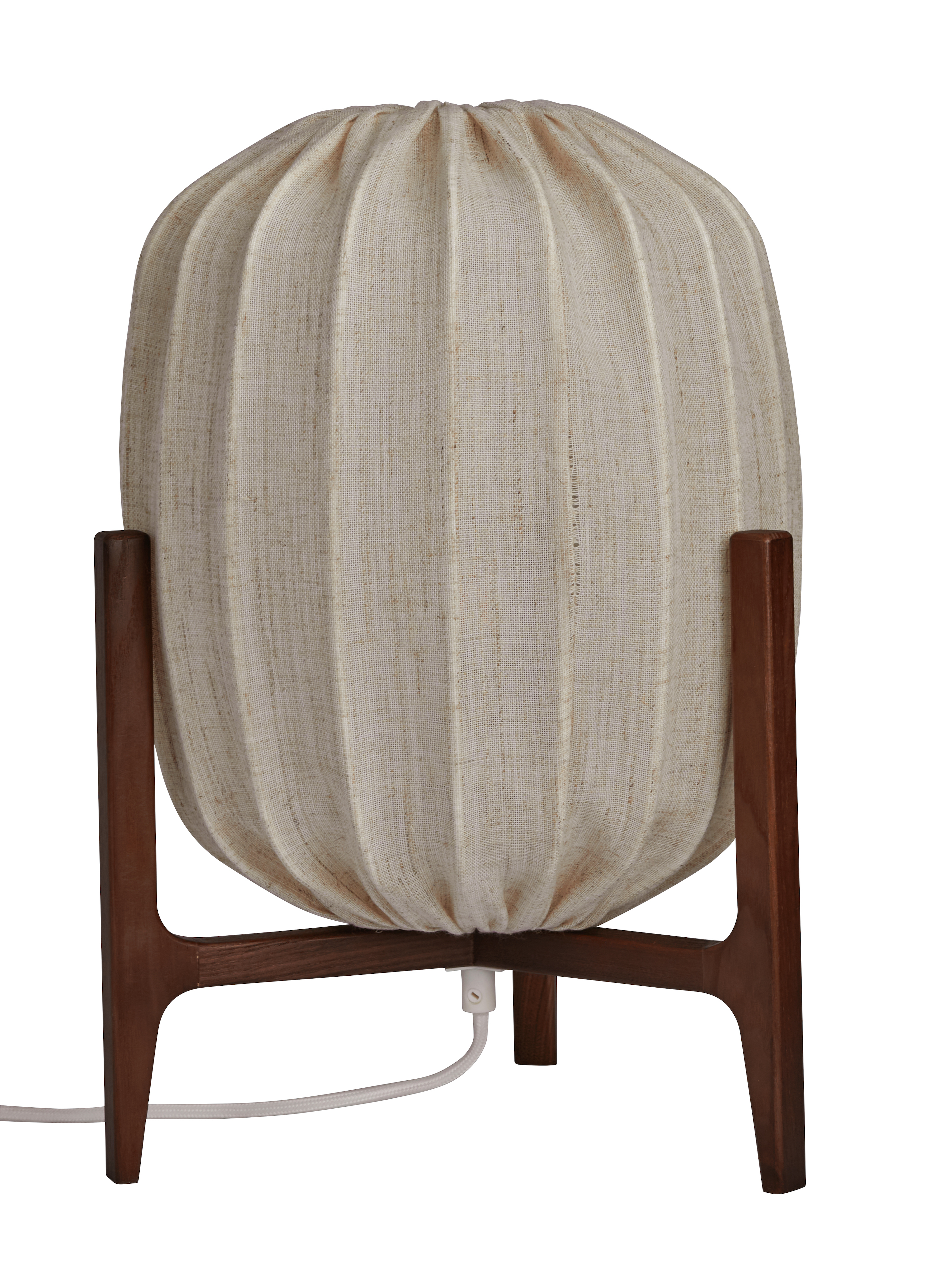 Watt & Veke - Prisma Pöytävalaisin Dark Ash/Natural 41cm Beige - Trä & Linne - Pöytävalaisimet