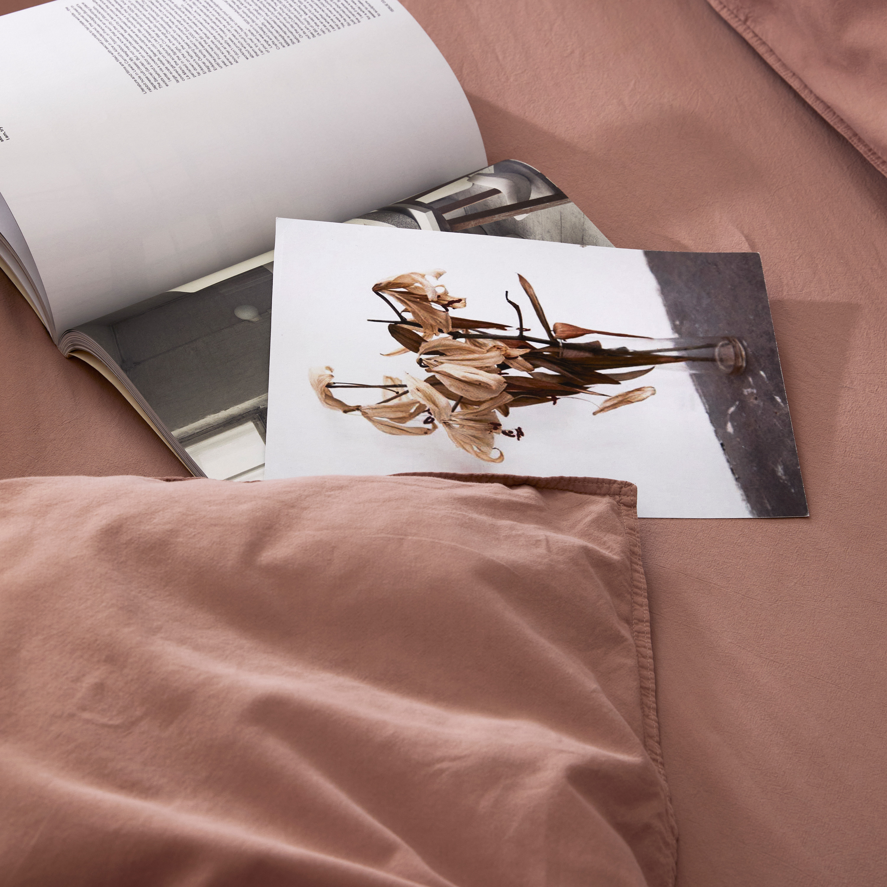 Høie Frøya Bettbezug-Set in Warmrosa 150x210/50x60