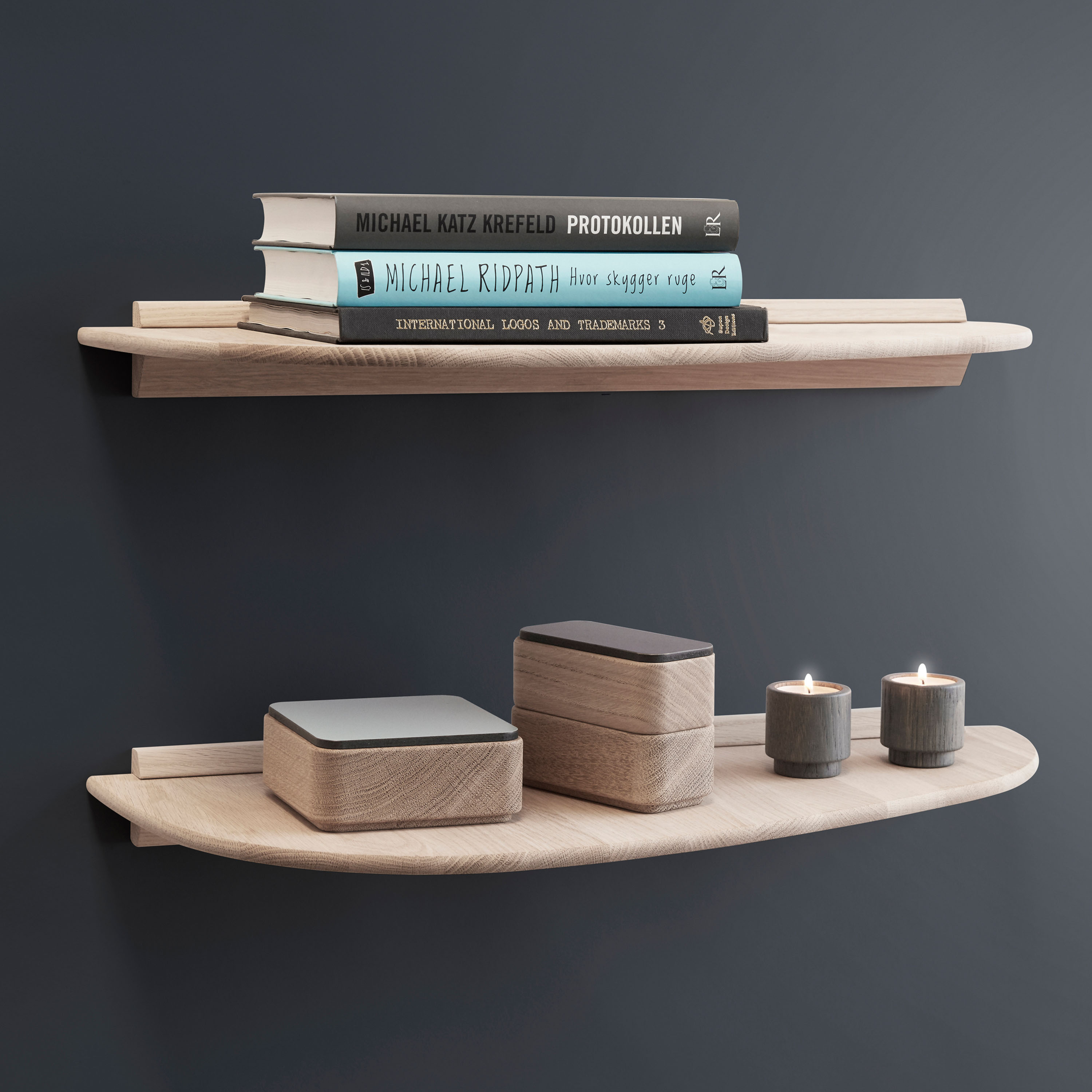 Andersen Furniture Shelf 2 Seinähylly Valkopigmentoitu Tammi 59x25