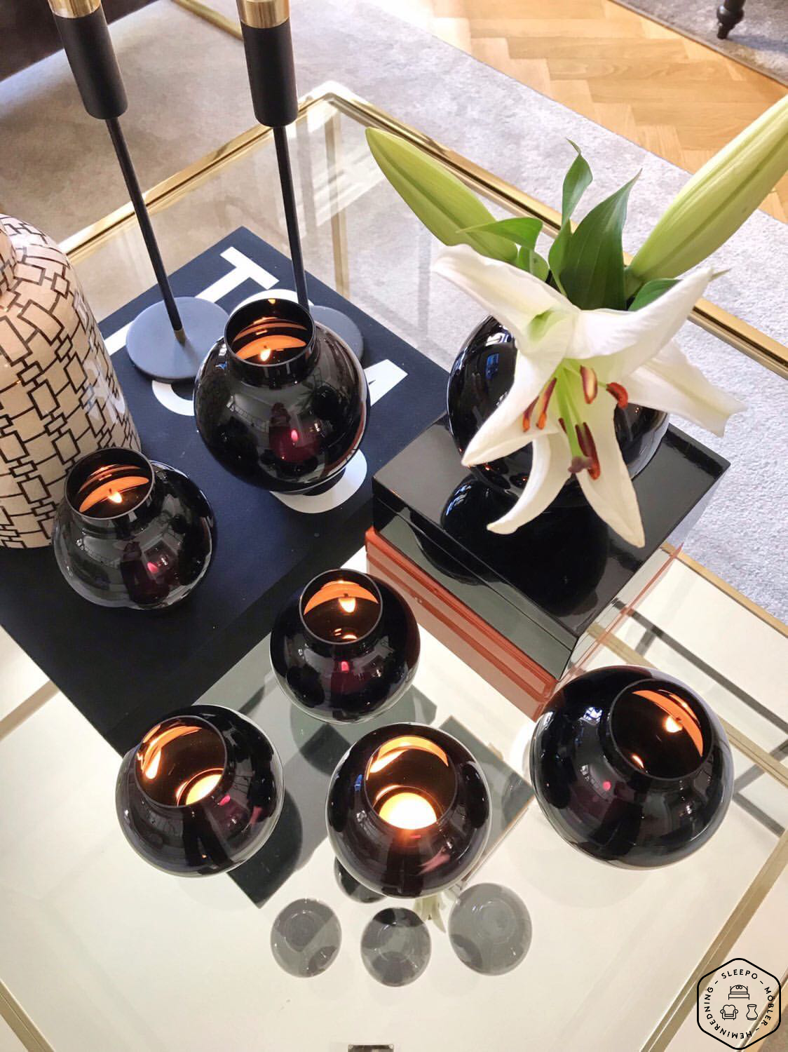 Skruf Tokyo Maljakko / Kynttilälyhty Musta 15cm