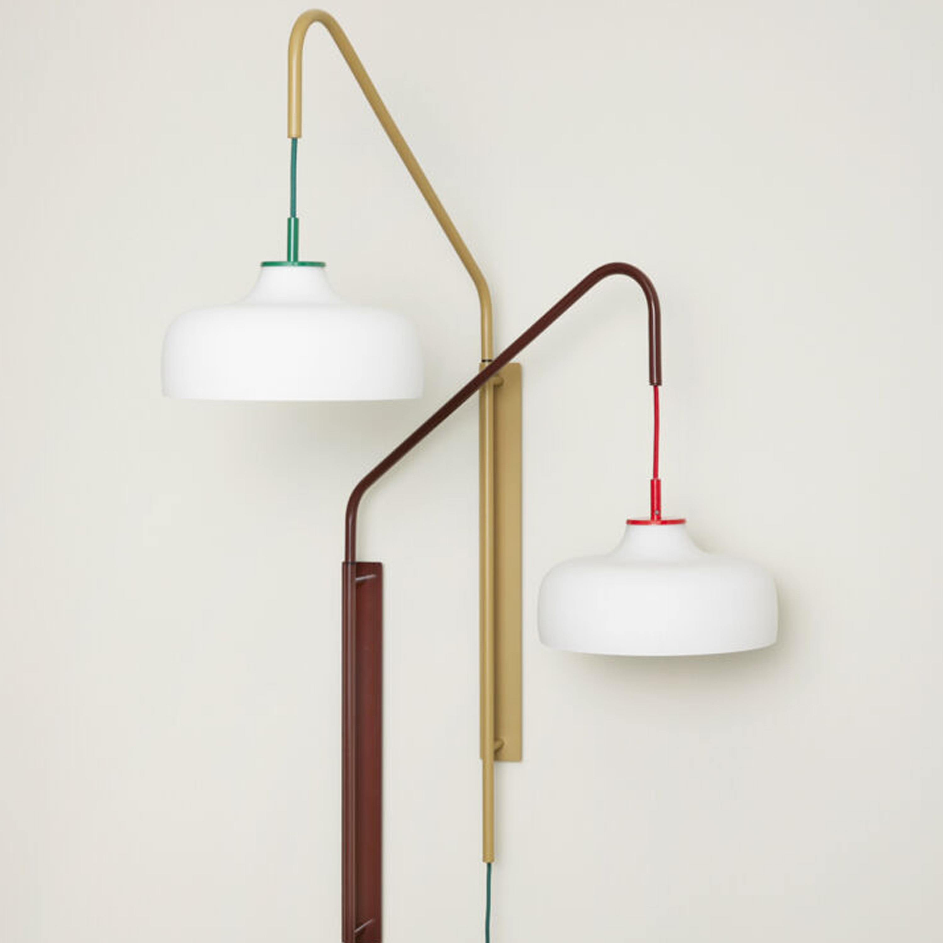 Hübsch Current Wall Lamp Reddish Brown/White