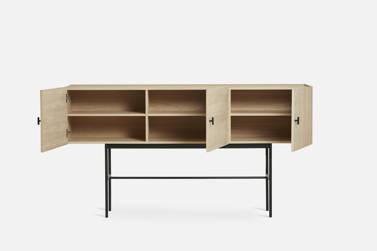 Woud Array Sideboard White Oak/Black 180cm